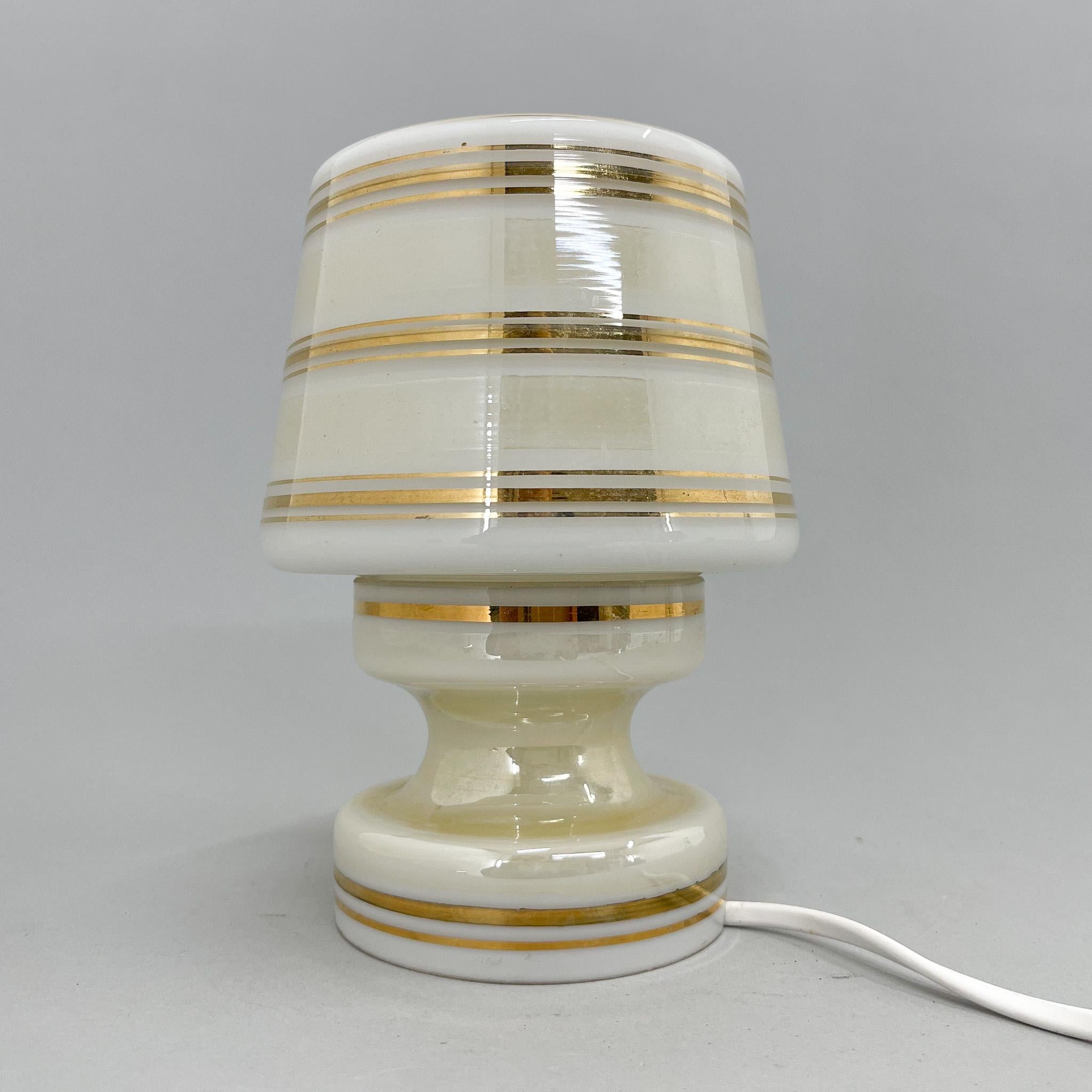 Czech 1940's All-Glass Small Table or Bedside Lamp