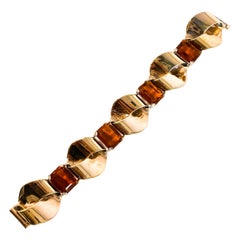 1940s Amber-Colored Crystal Bracelet 