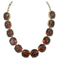 1940's Amber Hollywood Glam Necklace Choker 