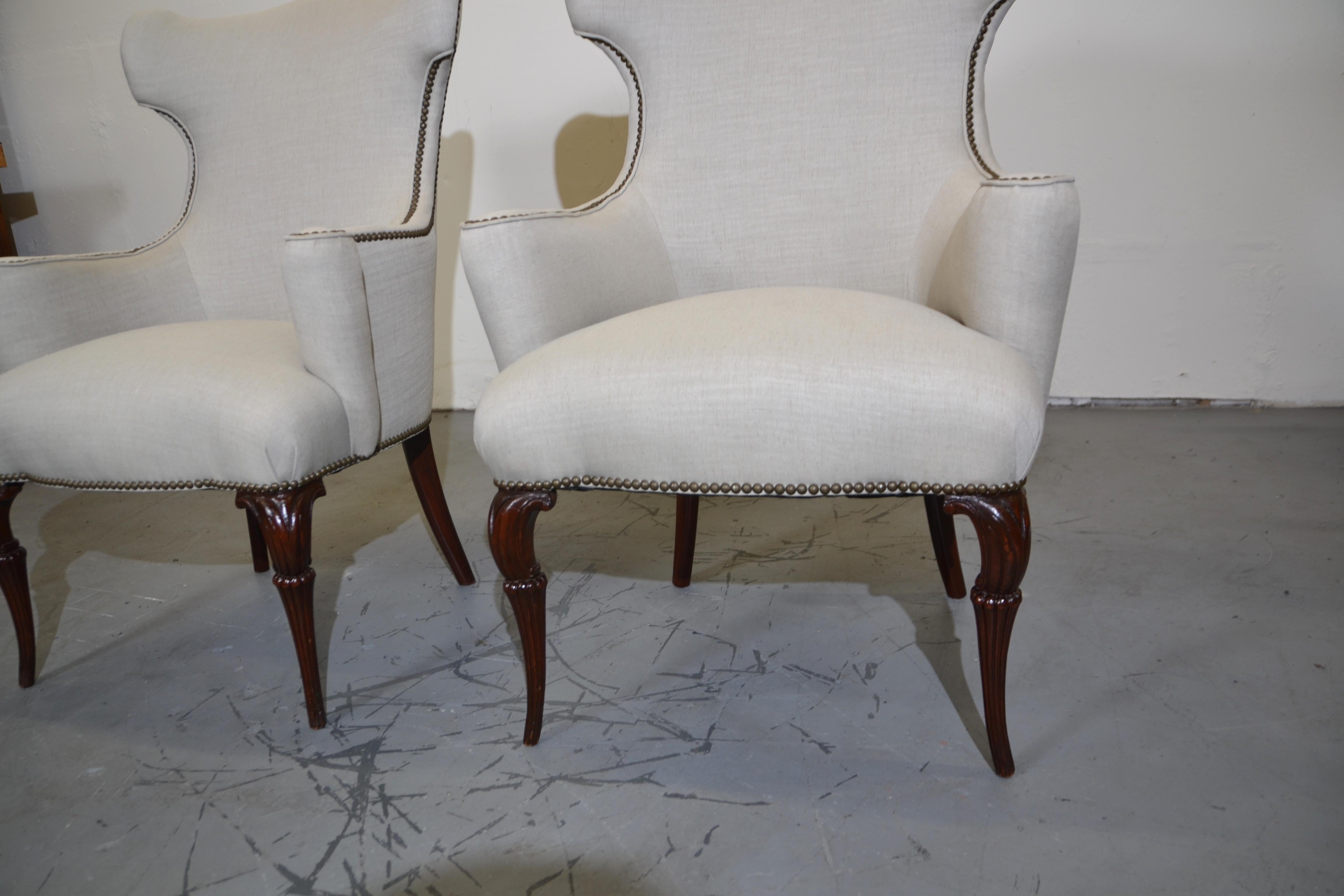 1940's American Butterfly Wingback Chairs Set of 2 1