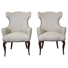 1940's American Butterfly Wingback Chairs Set of 2