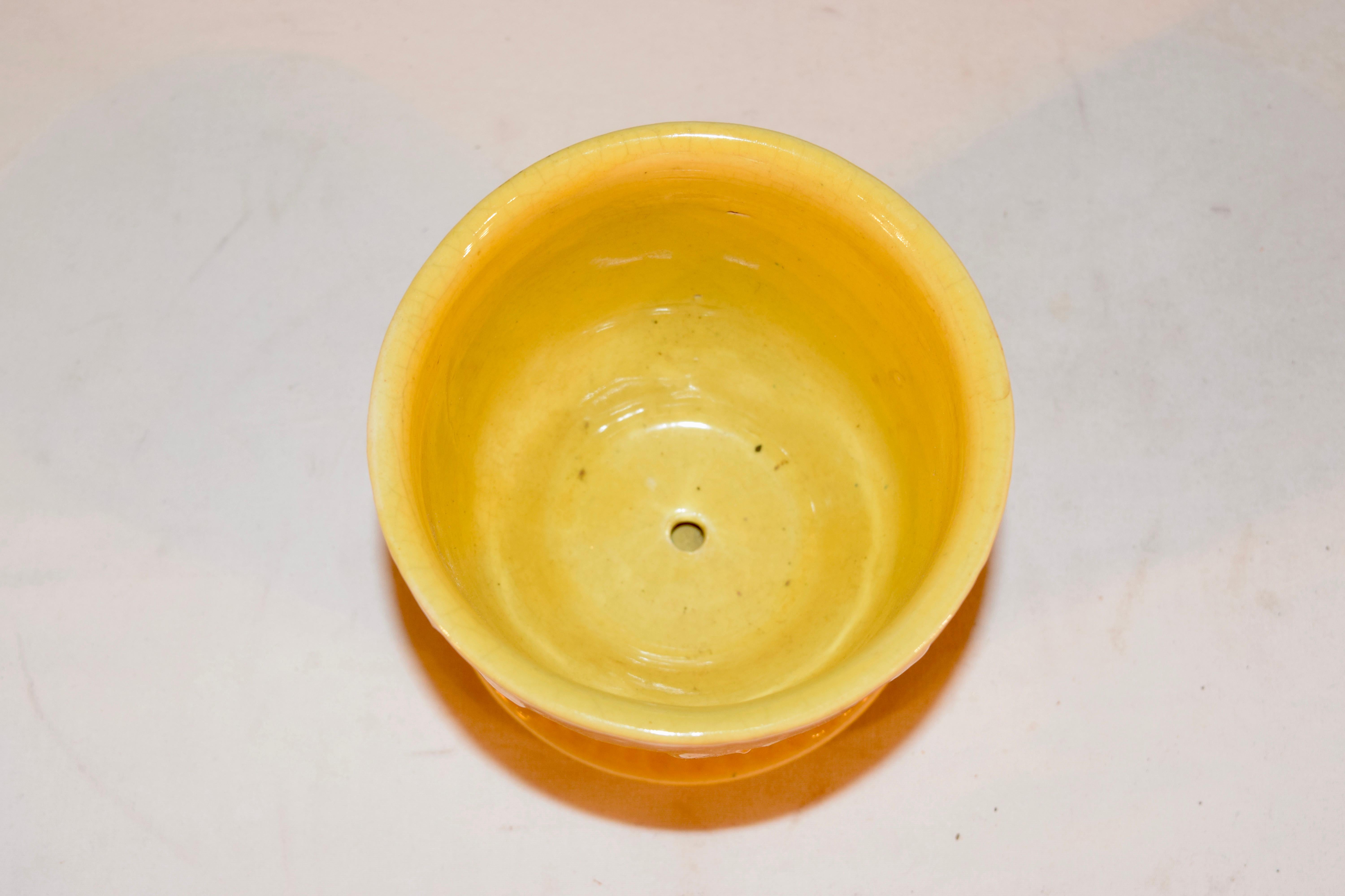 Art Deco 1940s American Flower Pot with Attached Saucer