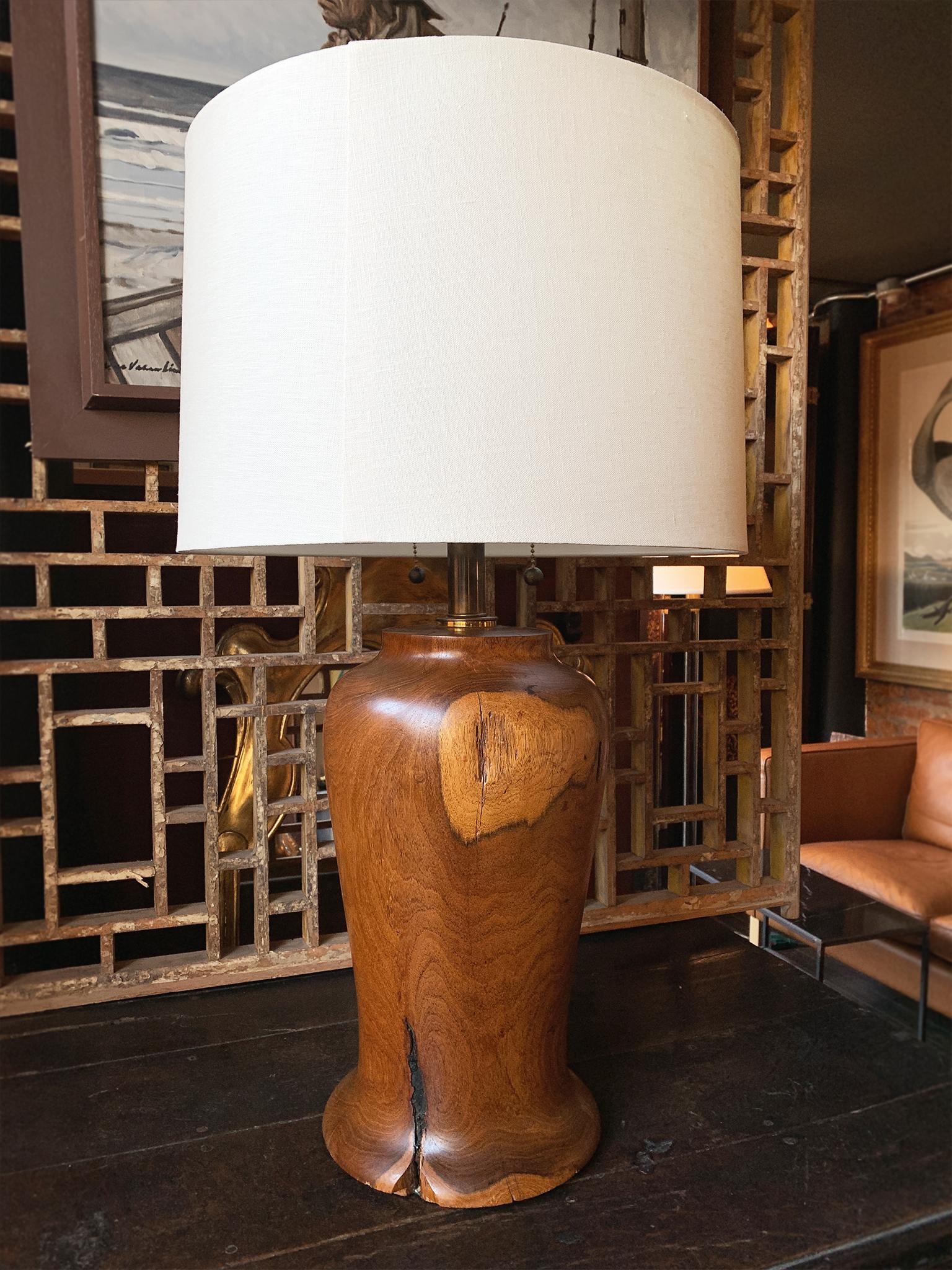 American Craftsman 1940s American Hardwood Turned Table Lamp