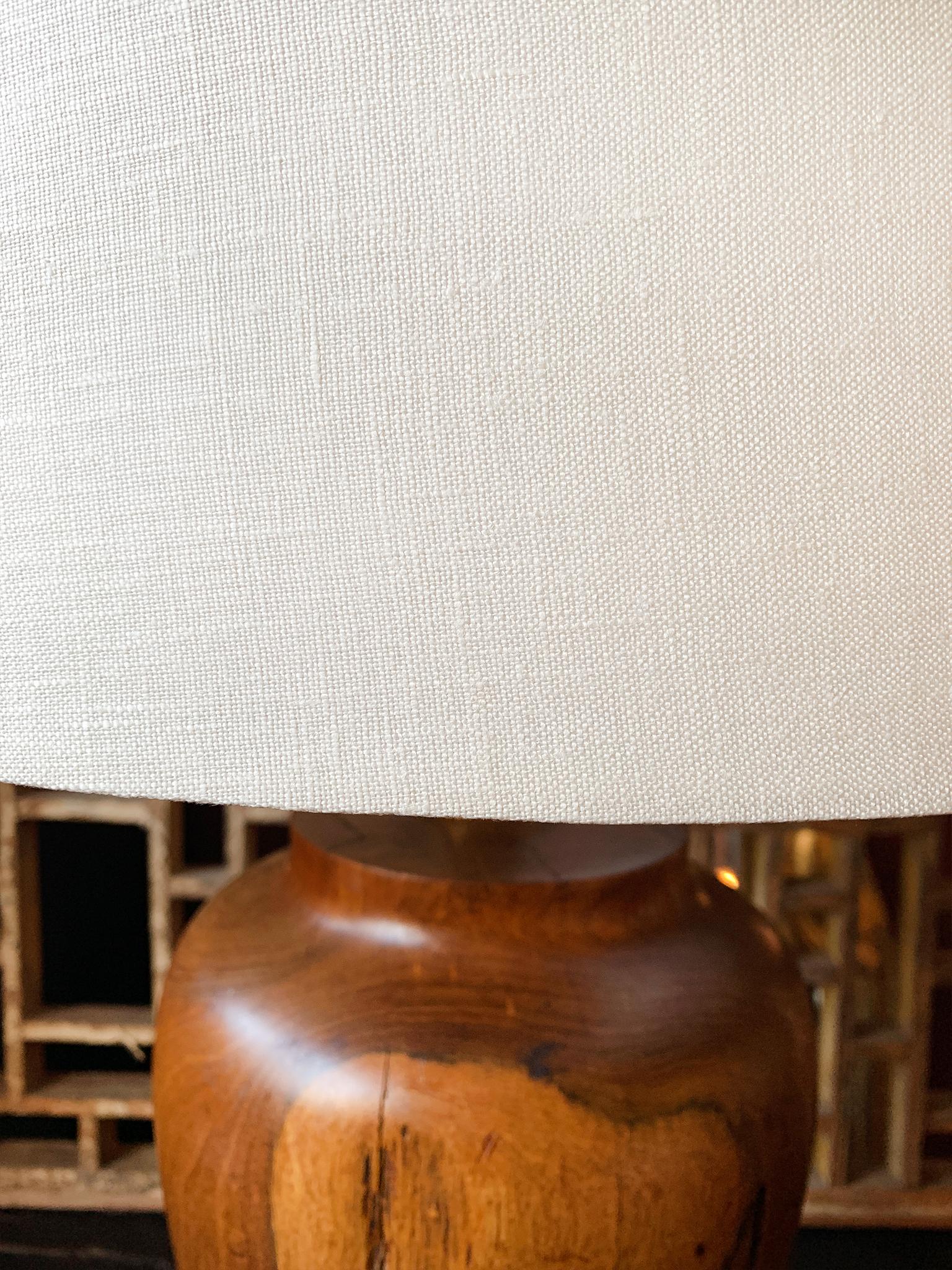 Mid-20th Century 1940s American Hardwood Turned Table Lamp