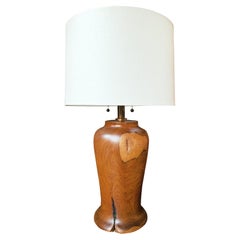 1940s American Hardwood Turned Table Lamp