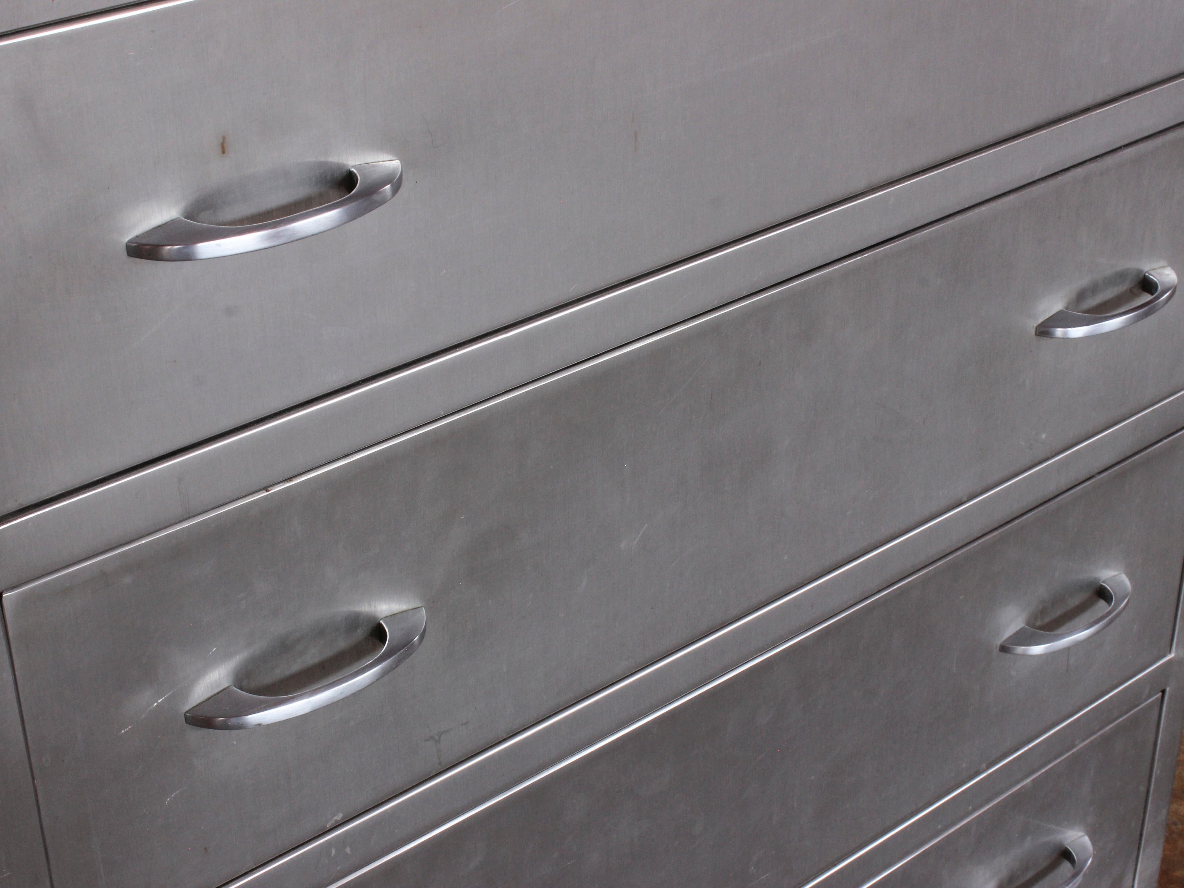 1940s American Industrial Stainless Steel Chest 9