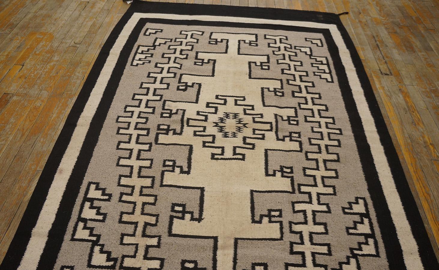 Wool 1940s American Navajo Carpet ( 4'7