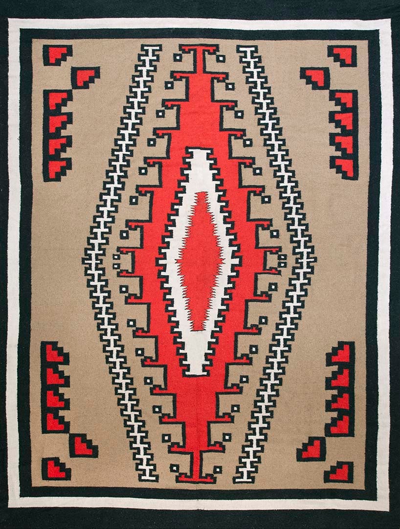 Amerikanischer Navajo-Teppich aus den 1940er Jahren (9' x 12' - 275 x 365)
