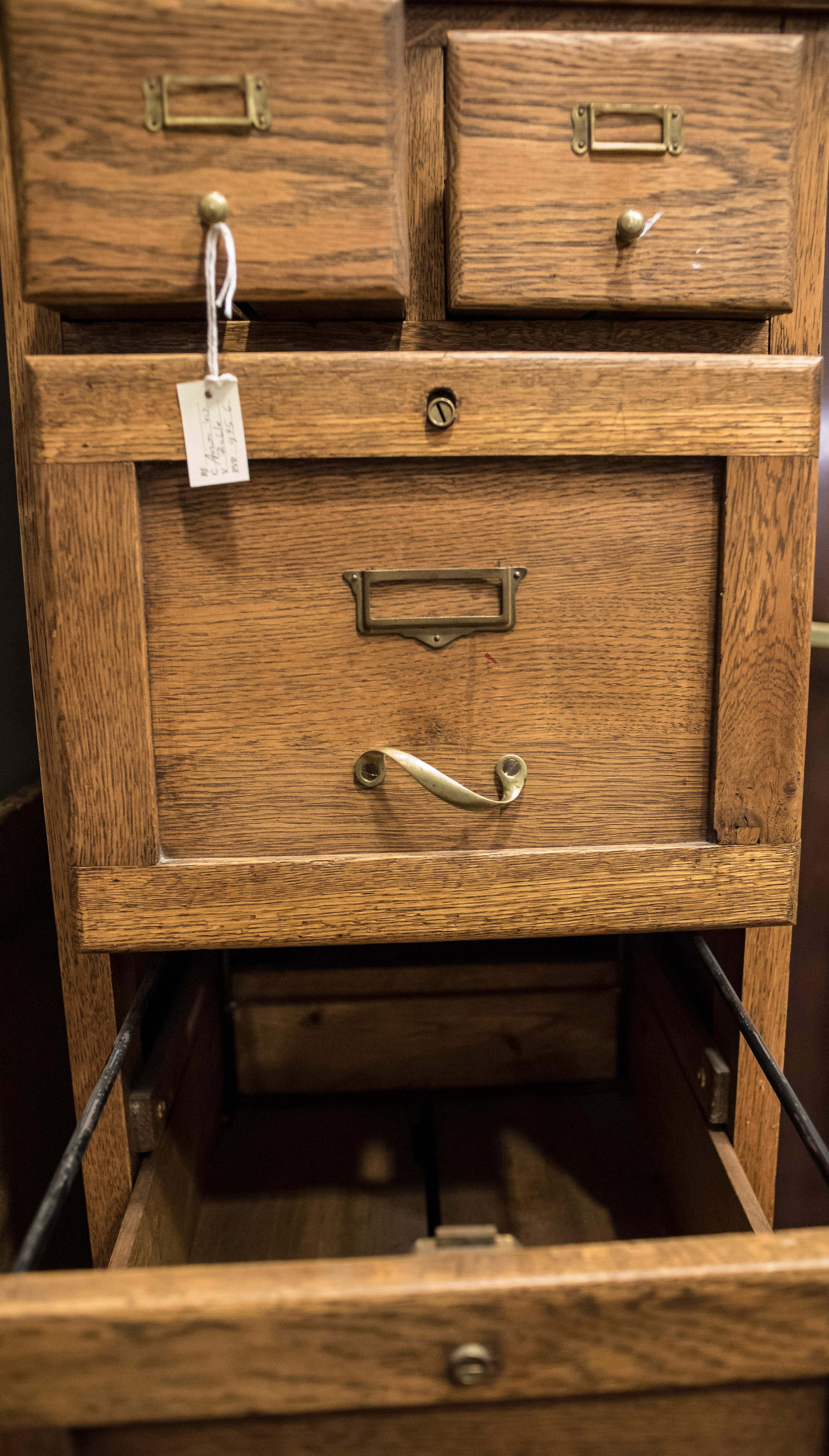 1940s American Oak Office Drawer with Cabinetmakers Label 5