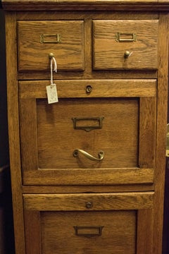 1940s American Oak Office Drawer with Cabinetmakers Label