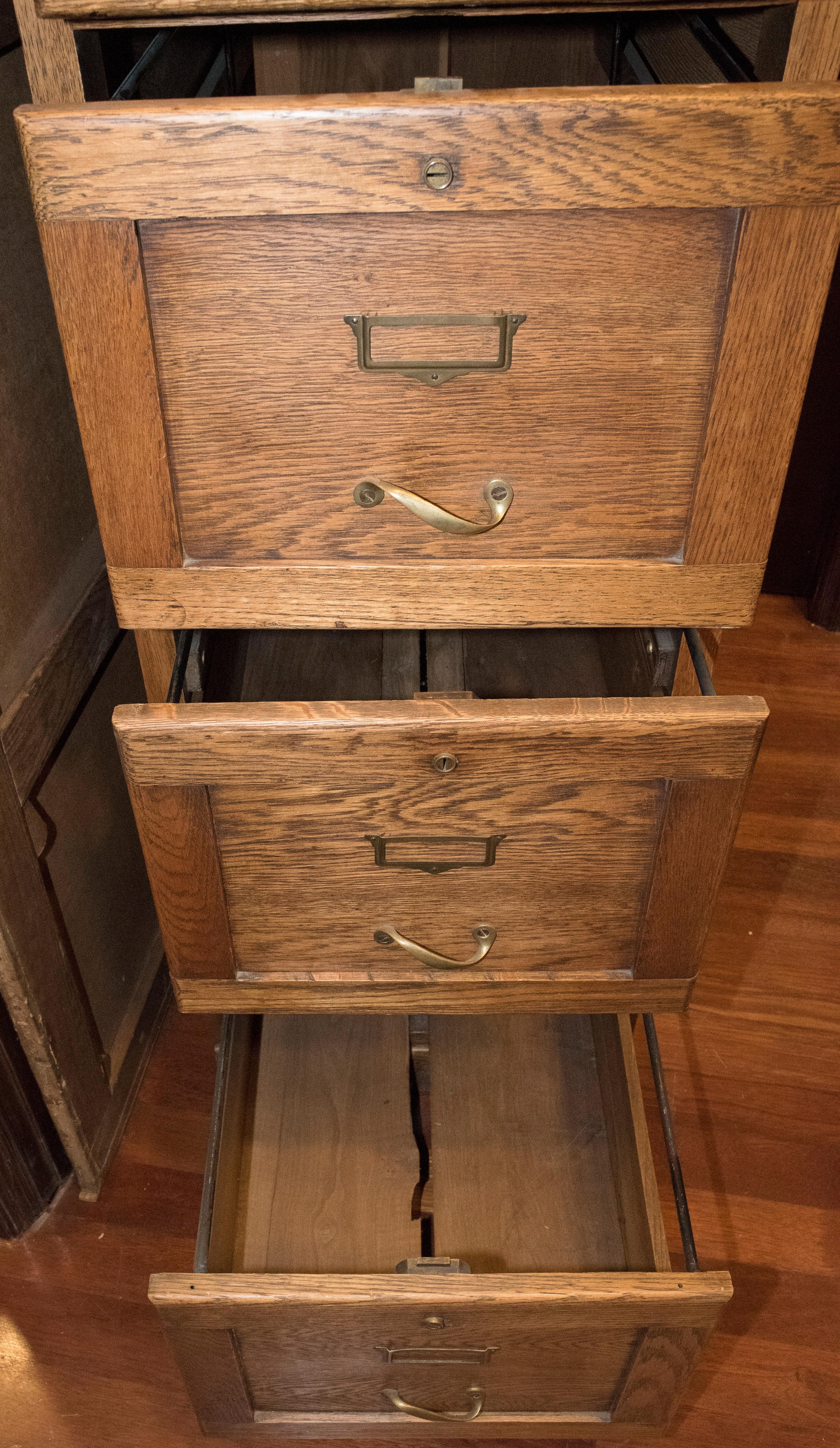 Hand-Crafted 1940s American Oak Office Drawer with Cabinetmakers Label