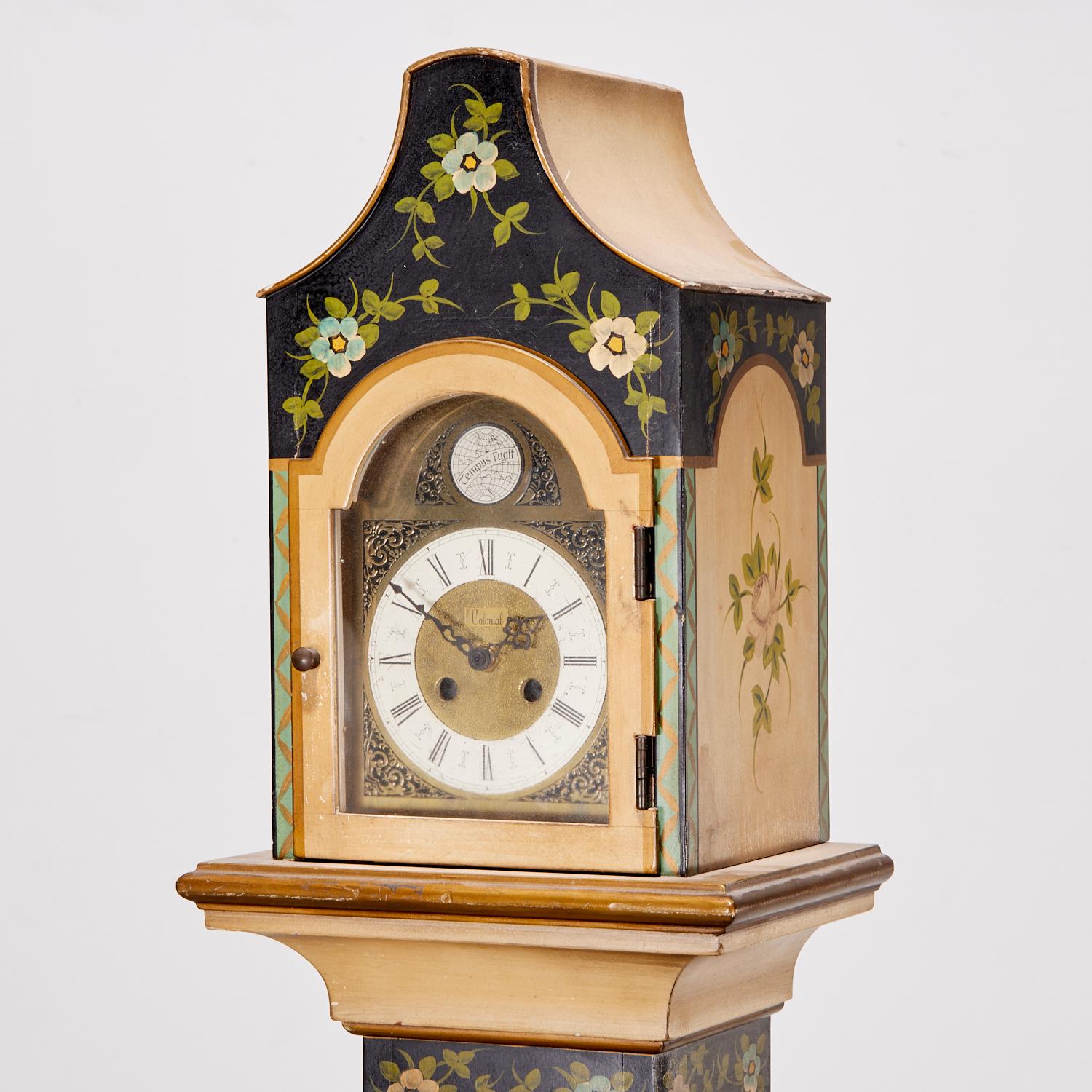 S. XX, EE.UU., reloj de la abuela/lápiz decorado con pintura, con la esfera marcada 