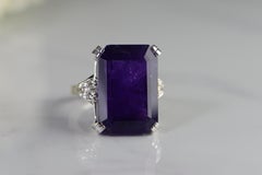 1940s Amethyst Diamond Cocktail Ring