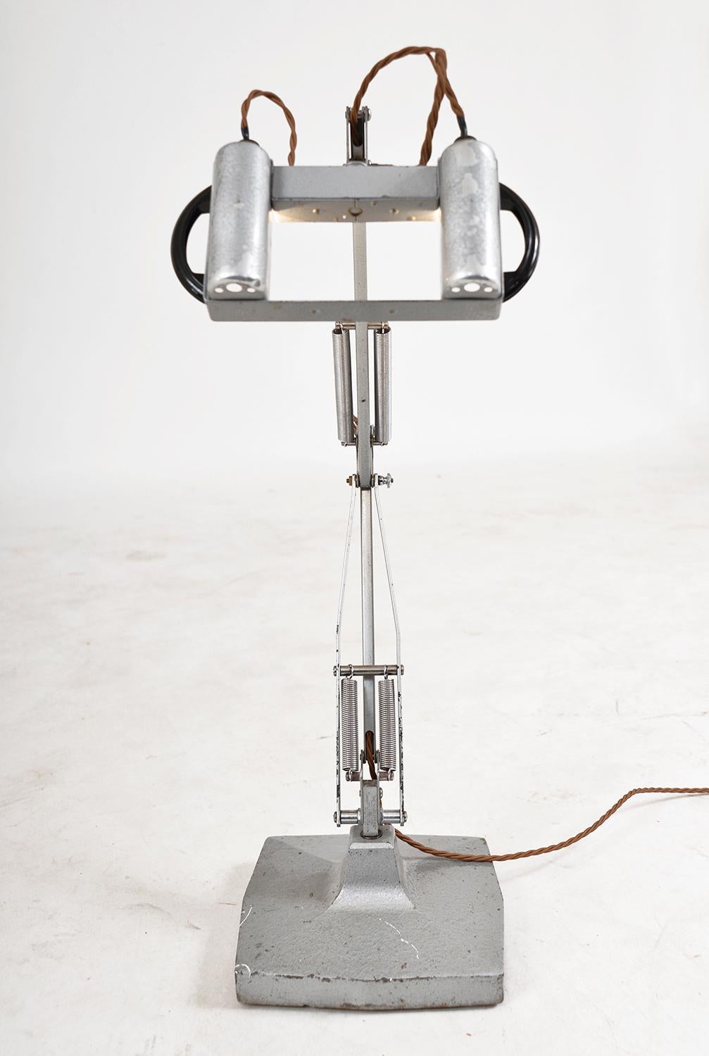 1940s Anglepoise Steel Industrial Lamp 1431 by Herbert Terry & Sons Ltd, England 2