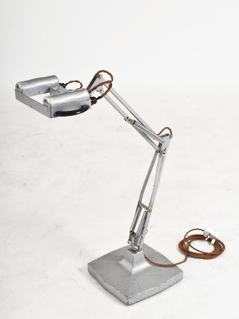 1940s Anglepoise Steel Industrial Lamp 1431 by Herbert Terry and Sons