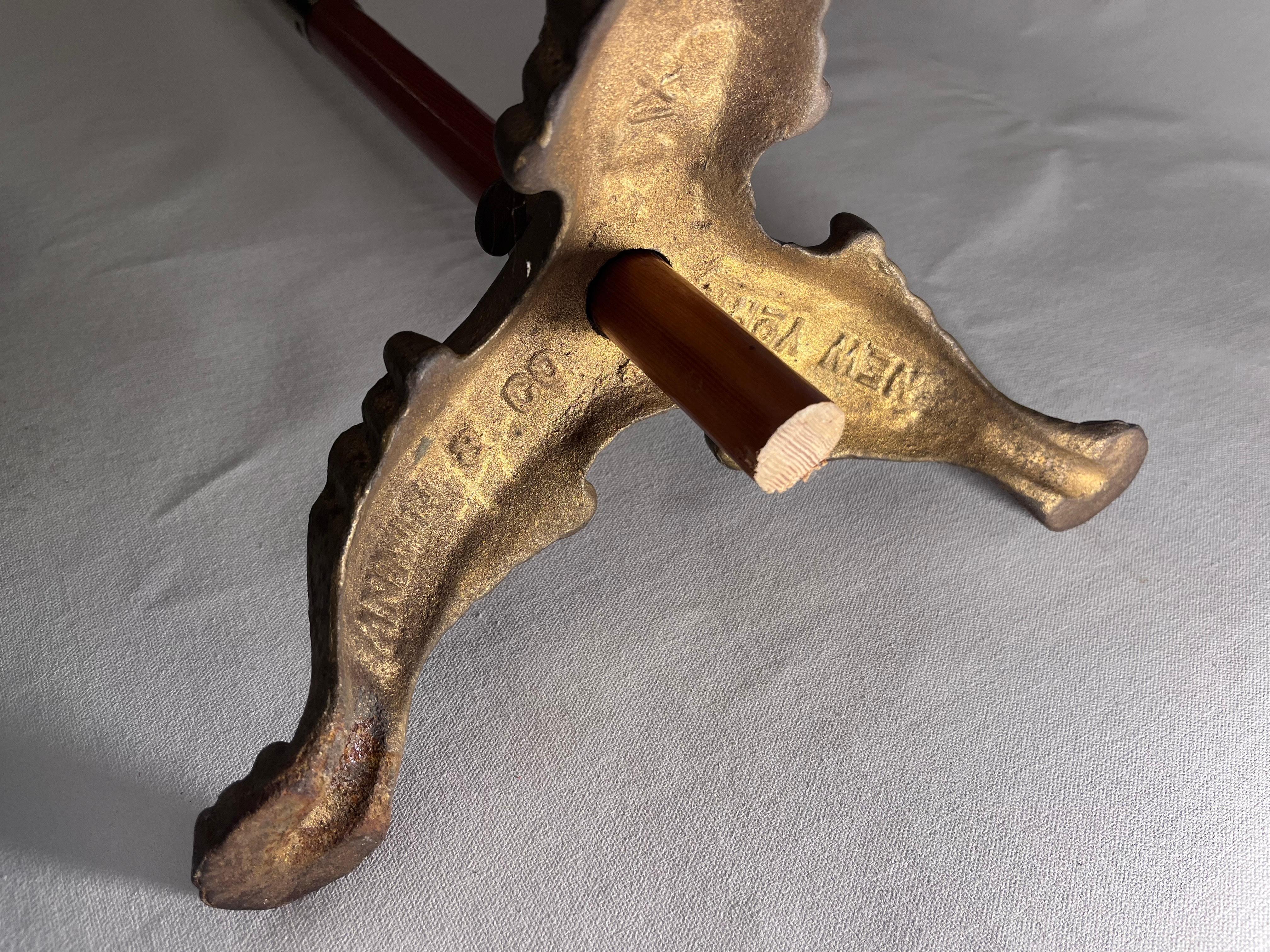 1940s Annin Flagpole on Iron Stand with Eagle Finial Nautical Yacht Flag Anchor For Sale 13