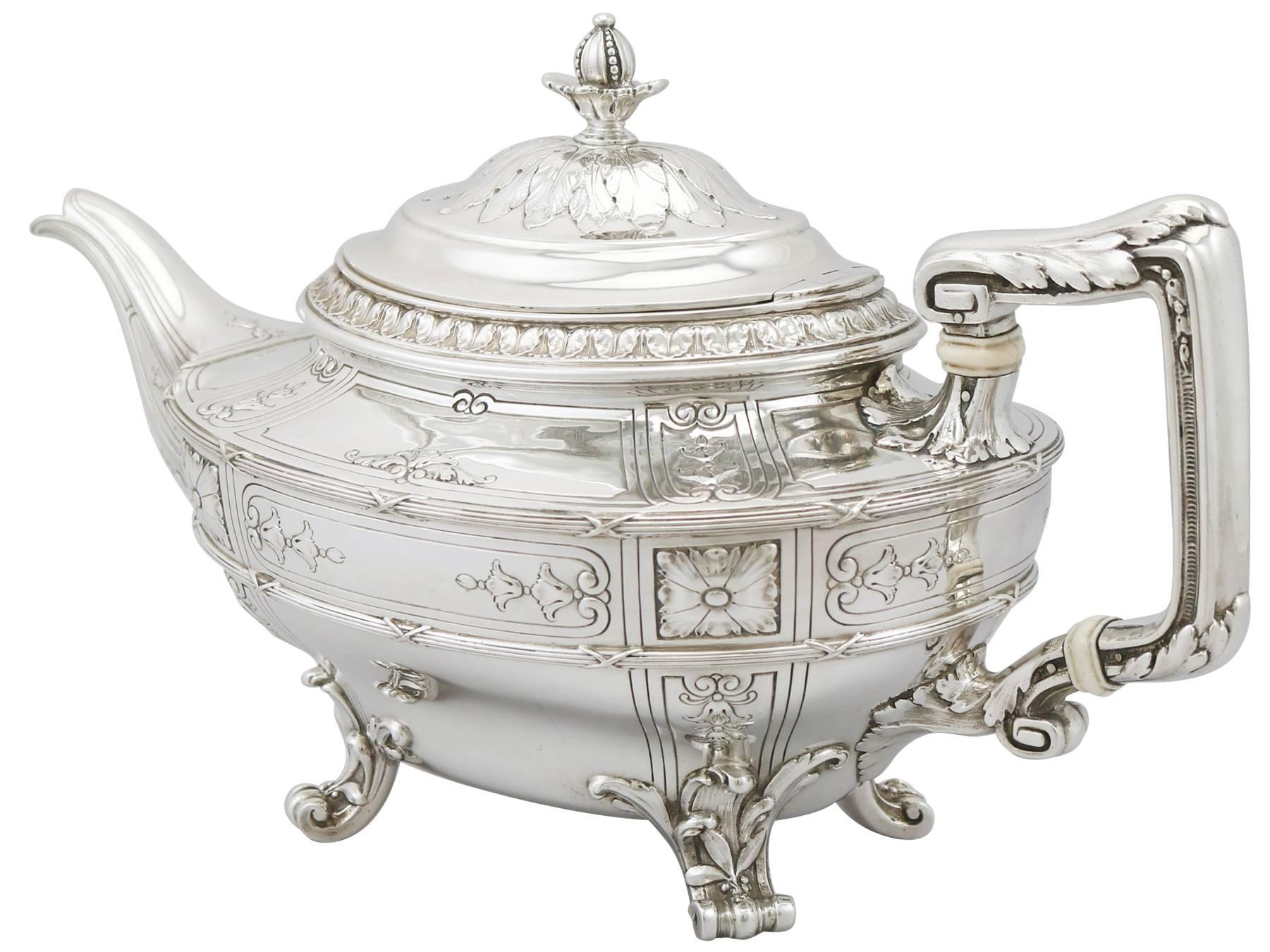 Mid-20th Century 1940s American Silver Teapot
