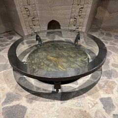 1940er Jahre Antiker Cocktailtisch aus Glas und Bronze von Roberto and Mito Block Mexiko