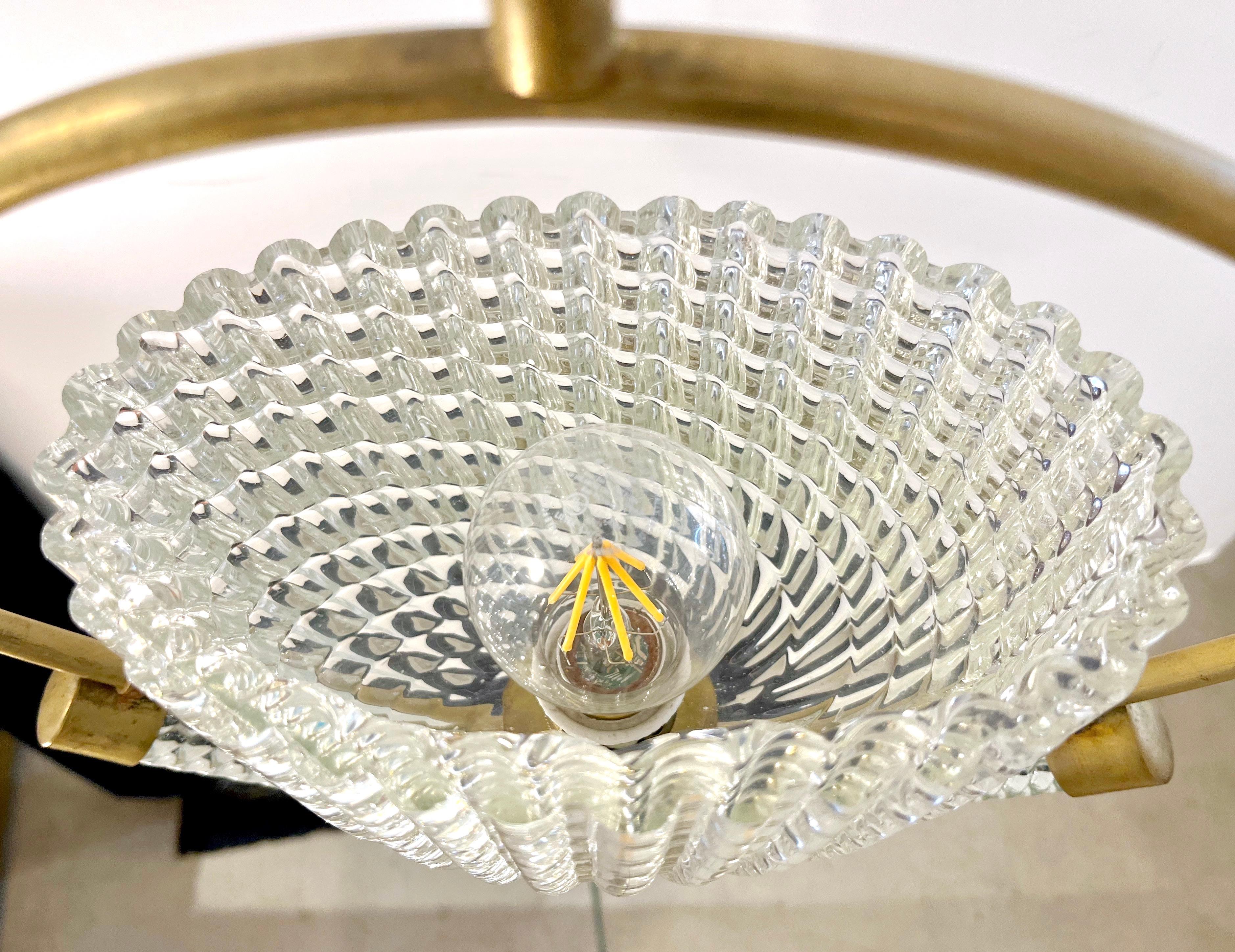 1940s, Antique Italian Art Deco Barovier Crystal Murano Glass Basket Chandelier 10