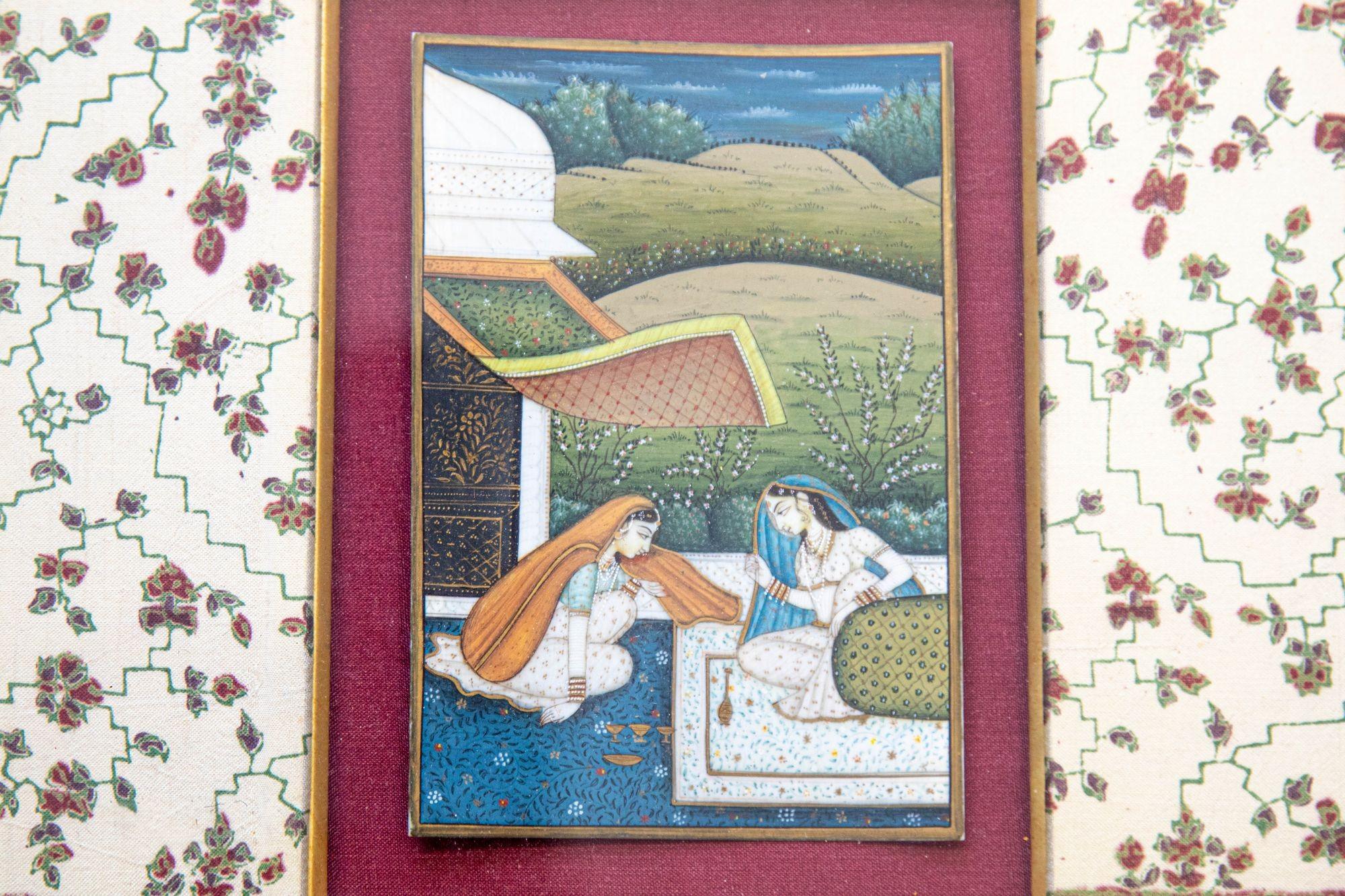 1940s Antique Mughal Miniature Paintings of Emperor Jahangir and Noor Jahan 6