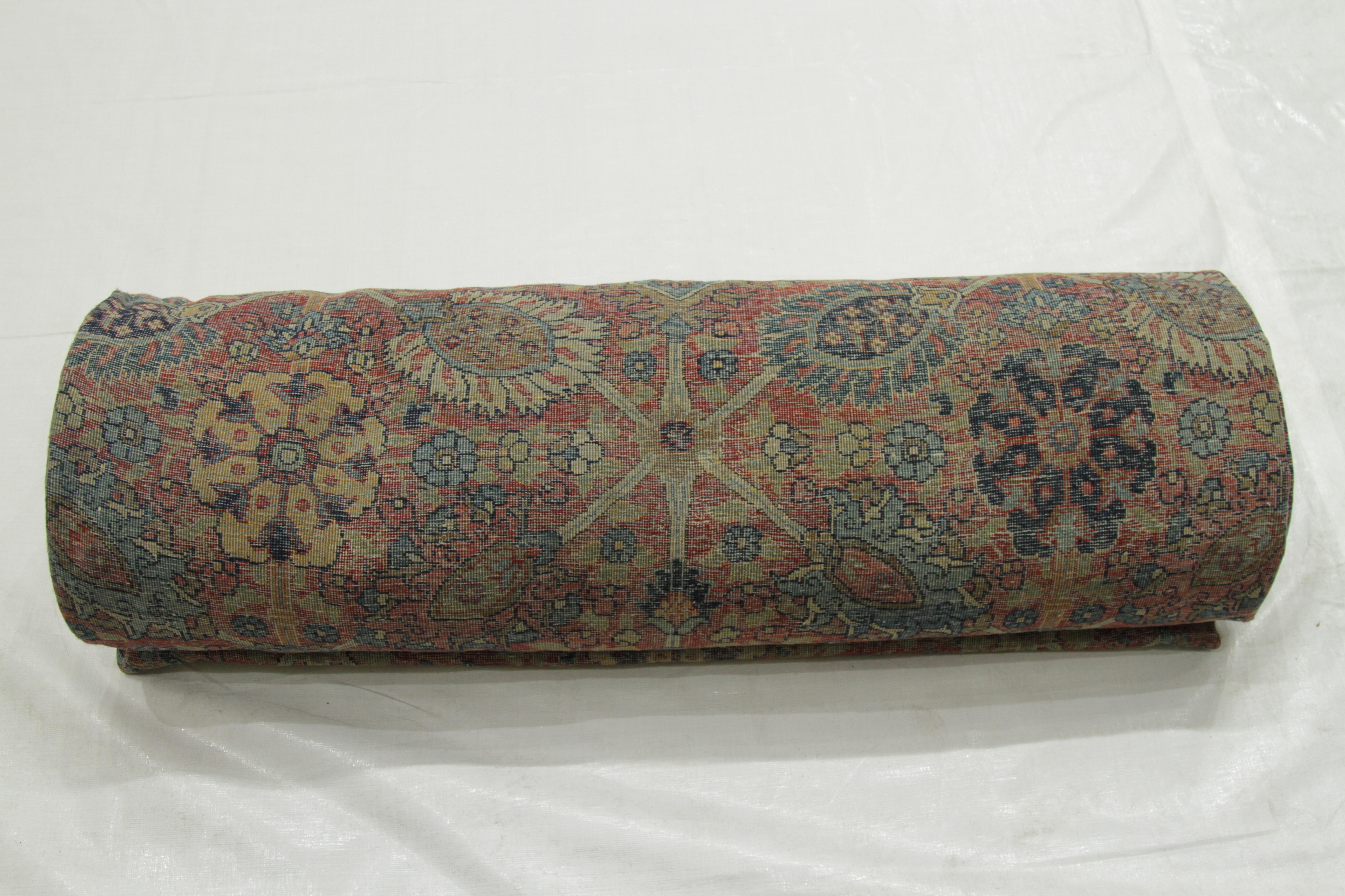 1940s Antique Persian Tabriz Rug with Jewel-Like ‘Herati’ Floral Patterns  For Sale 2