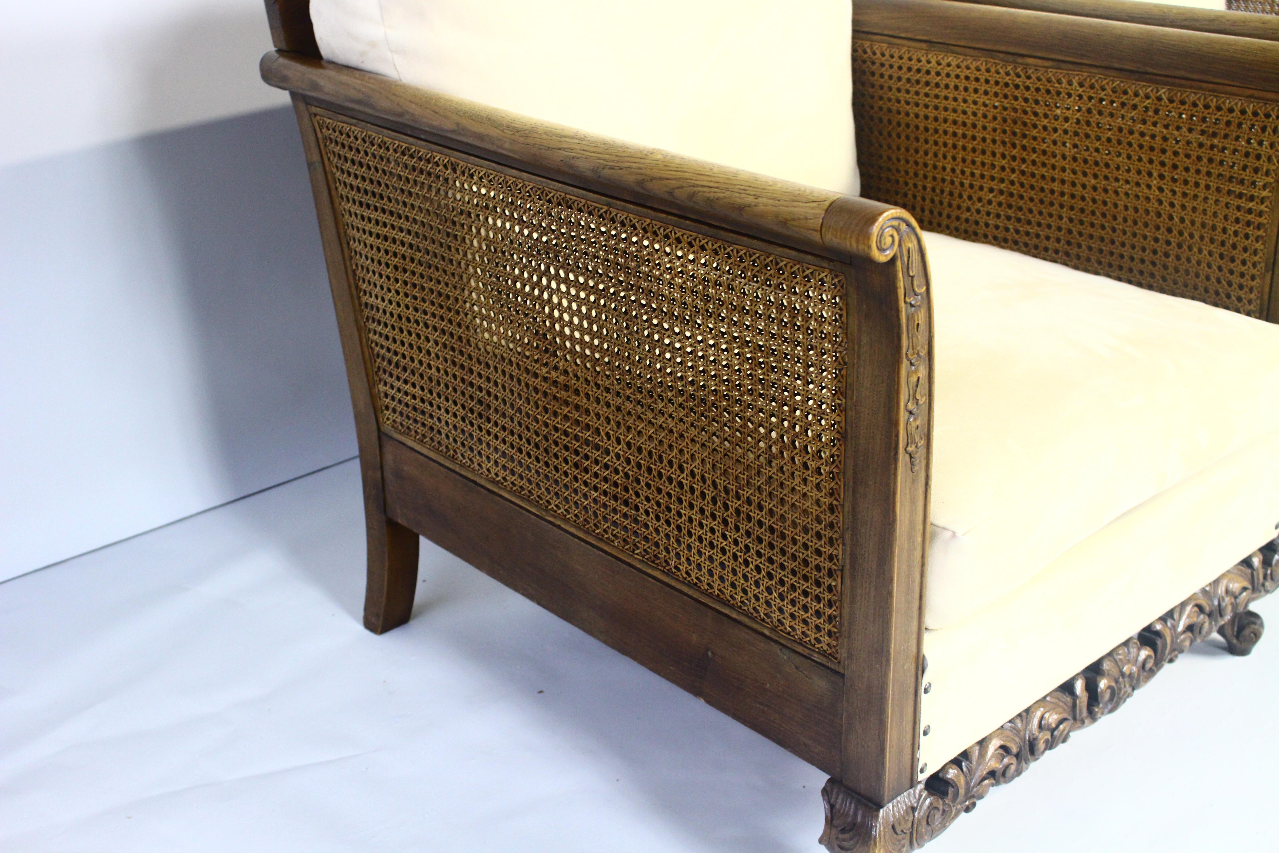 1940s Antique Rattan Armchairs Set of 2 For Sale 4