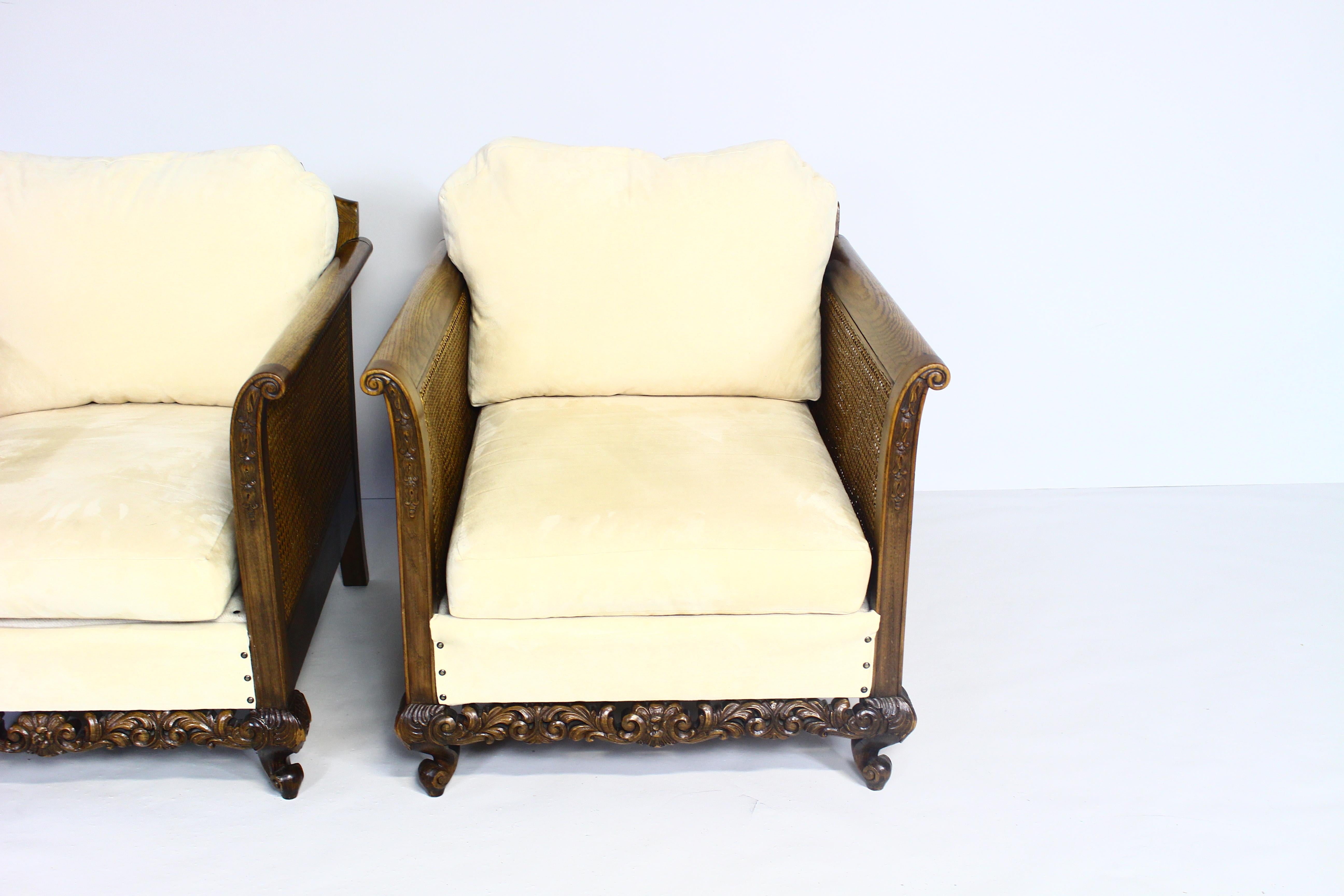 1940s Antique Rattan Armchairs Set of 2 In Good Condition For Sale In ŚWINOUJŚCIE, 32