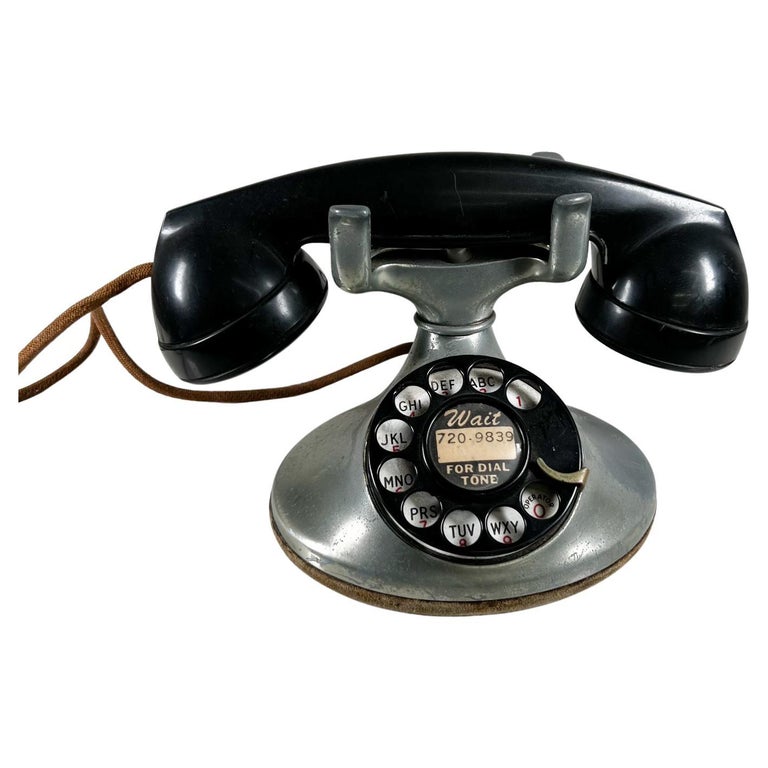 1940s Antique Silver Telephone Western Electric Bell System Rotary Dial For  Sale at 1stDibs | antique western electric telephone, 1940 telephone,  vintage western electric telephone