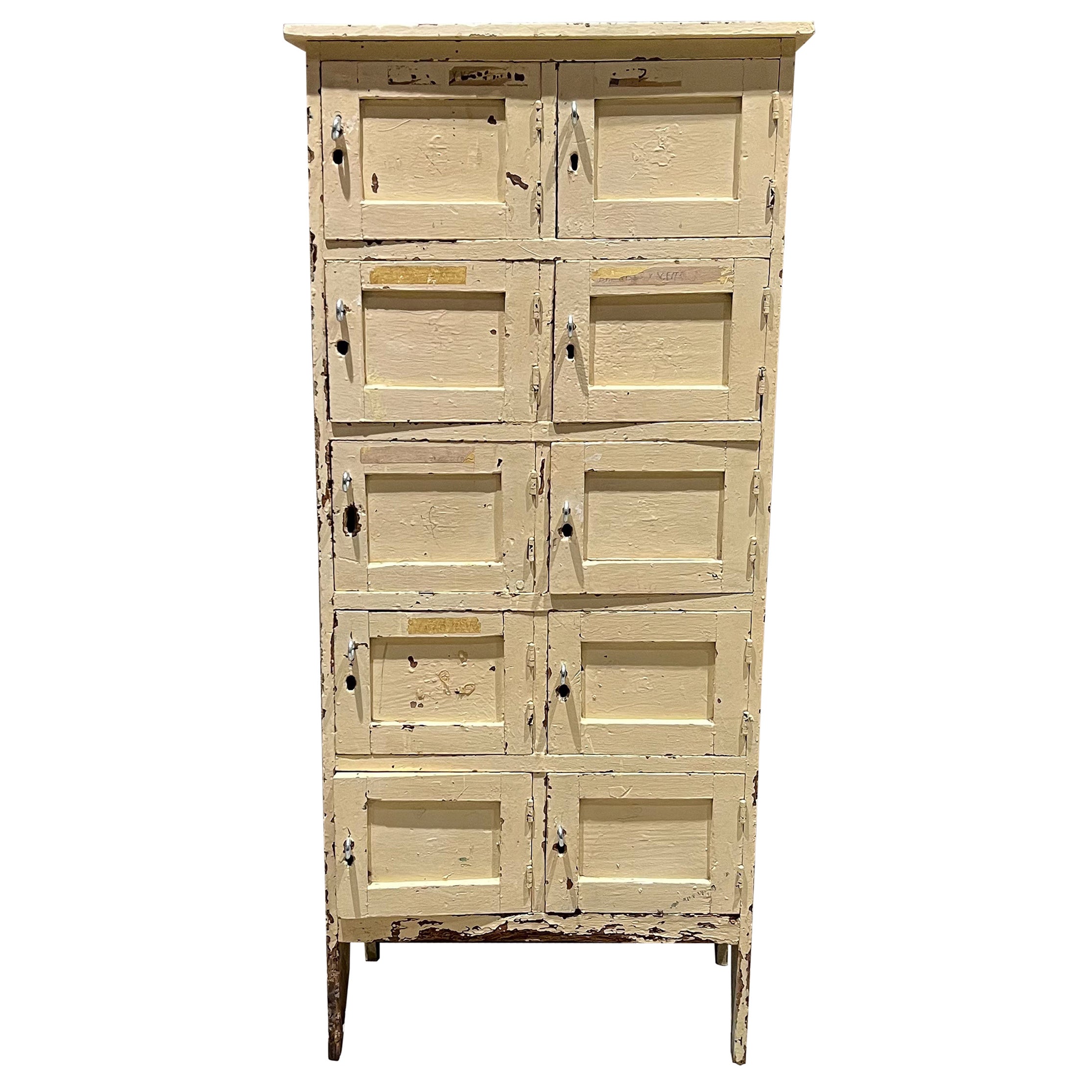 1940s Antique Vintage Tall Wood Cabinet