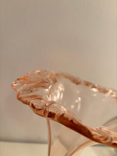 1940s Antiques Art Decó Murano Glass Rosé Tall Lily Vase