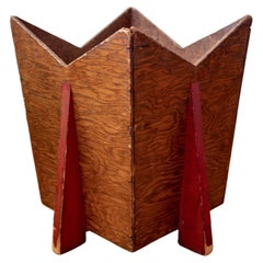 1940s Architectural Plywood Waste Basket