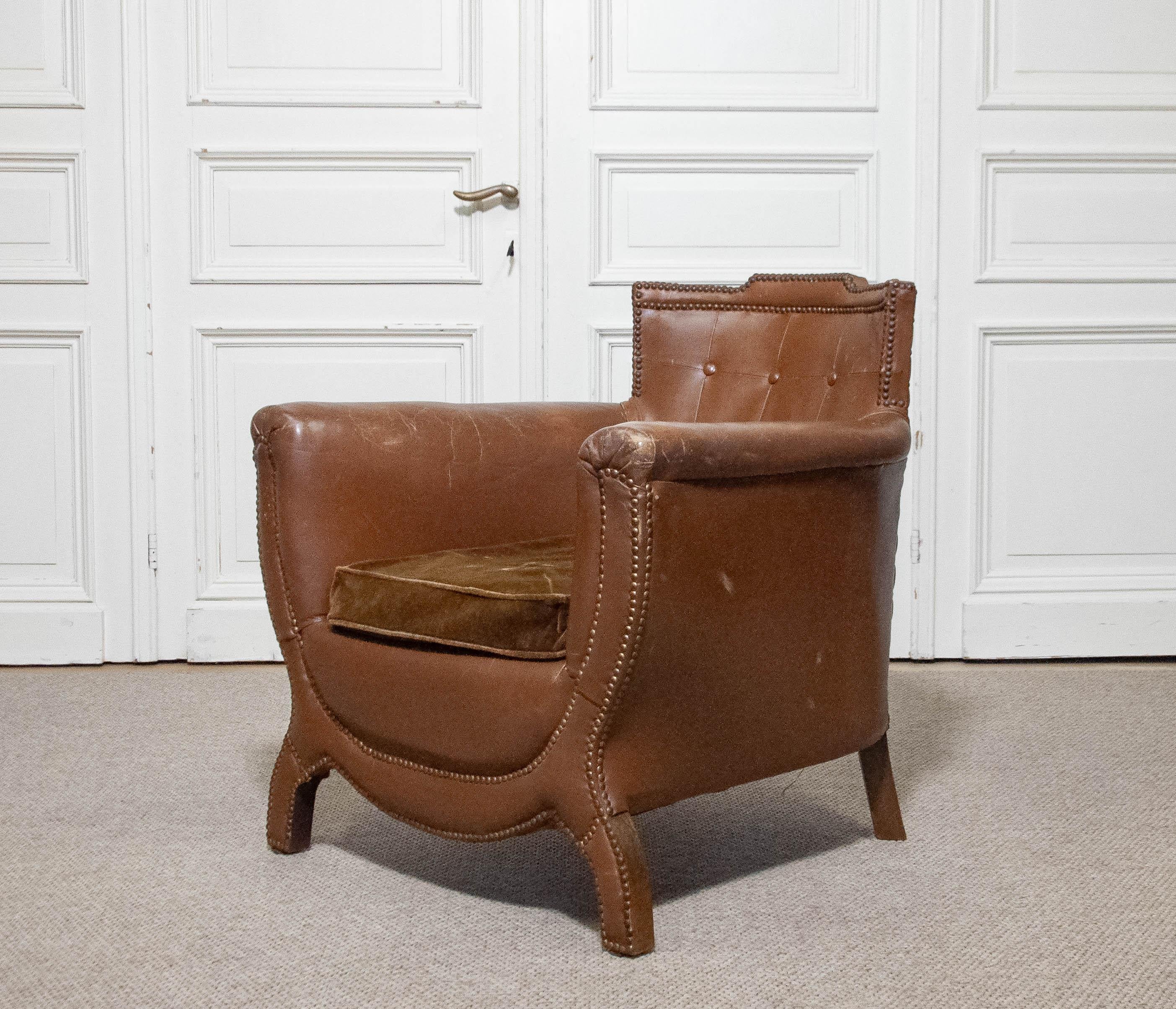 1940s Armchair by Otto Schulz for Boet, Sweden For Sale 4