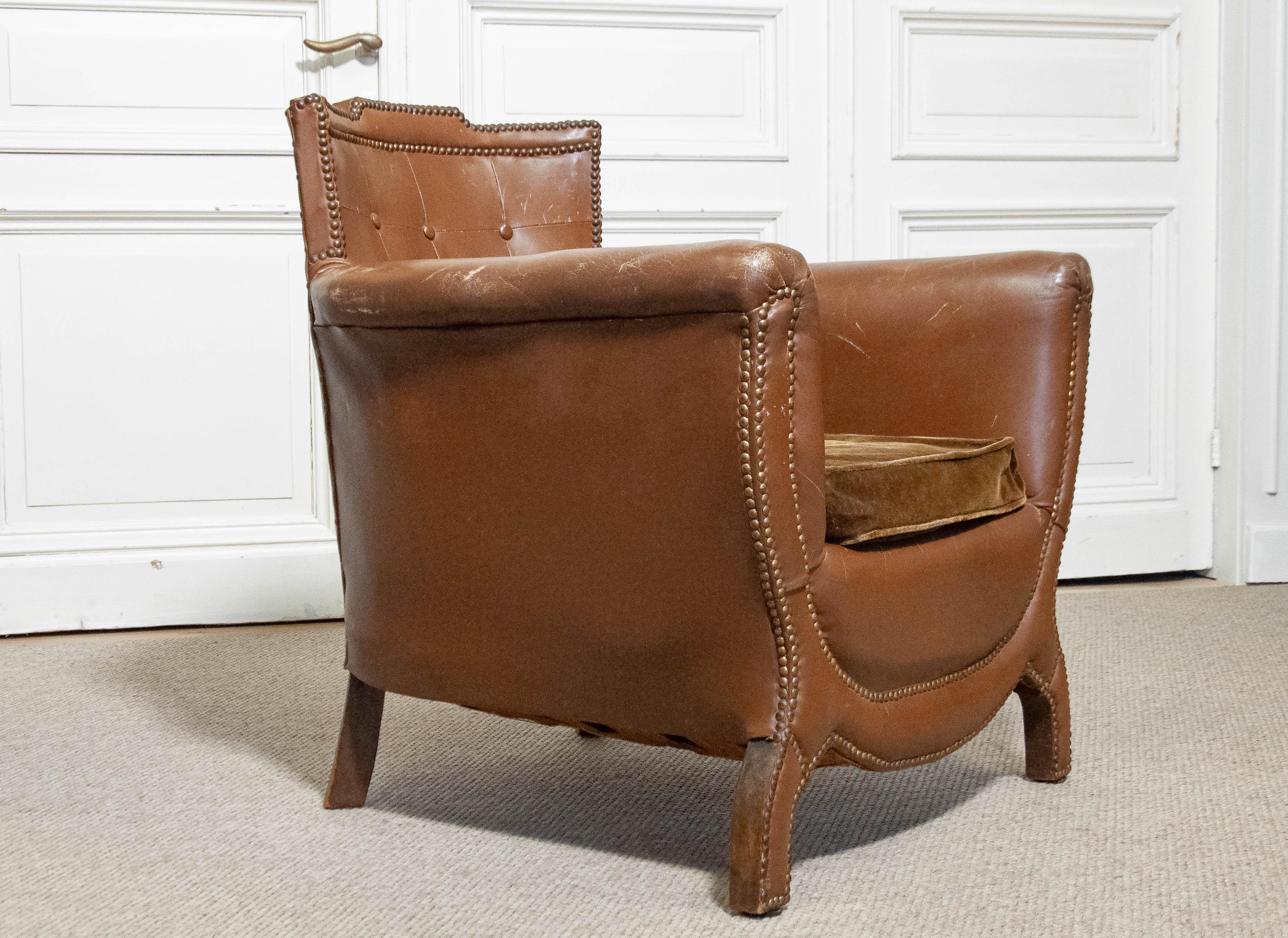 1940s Armchair by Otto Schulz for Boet, Sweden For Sale 7