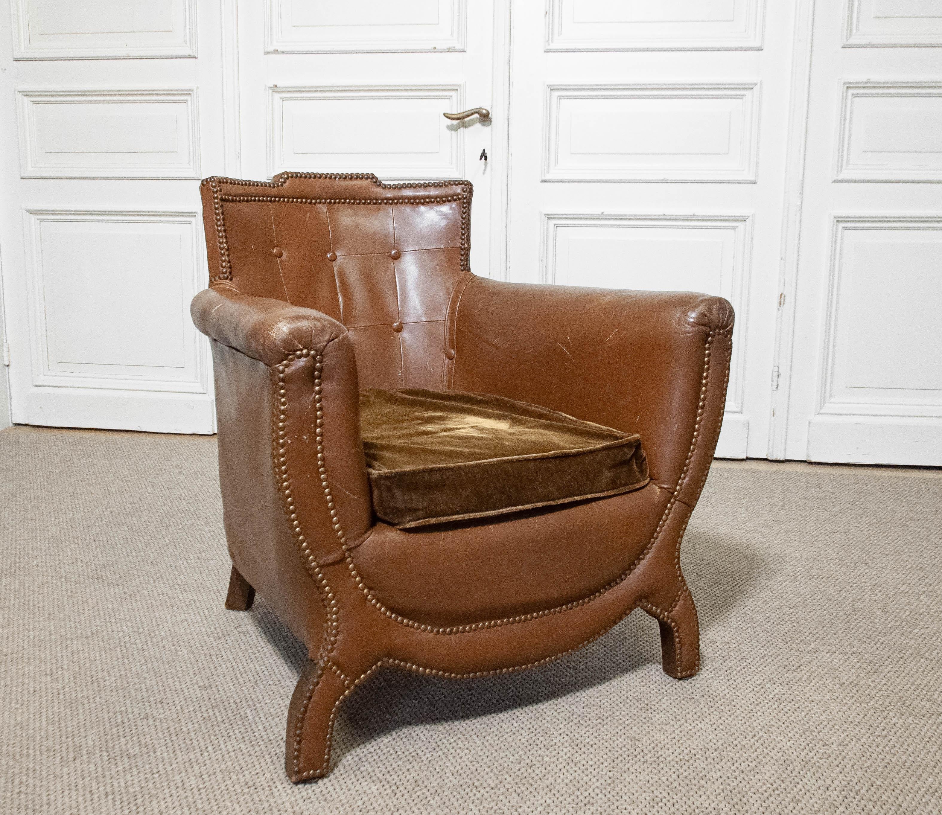 1940s Armchair by Otto Schulz for Boet, Sweden For Sale 8