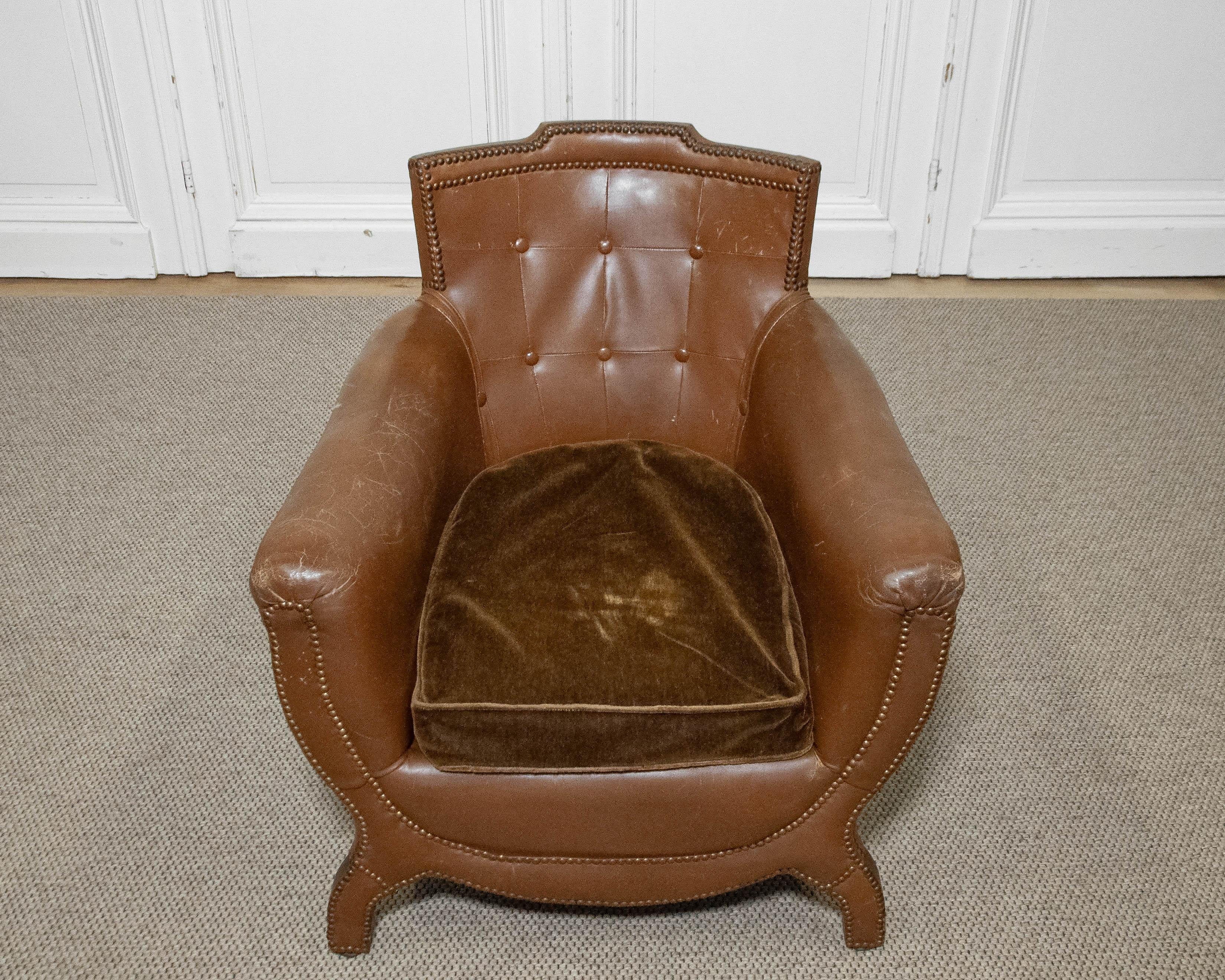 1940s Armchair by Otto Schulz for Boet, Sweden For Sale 2