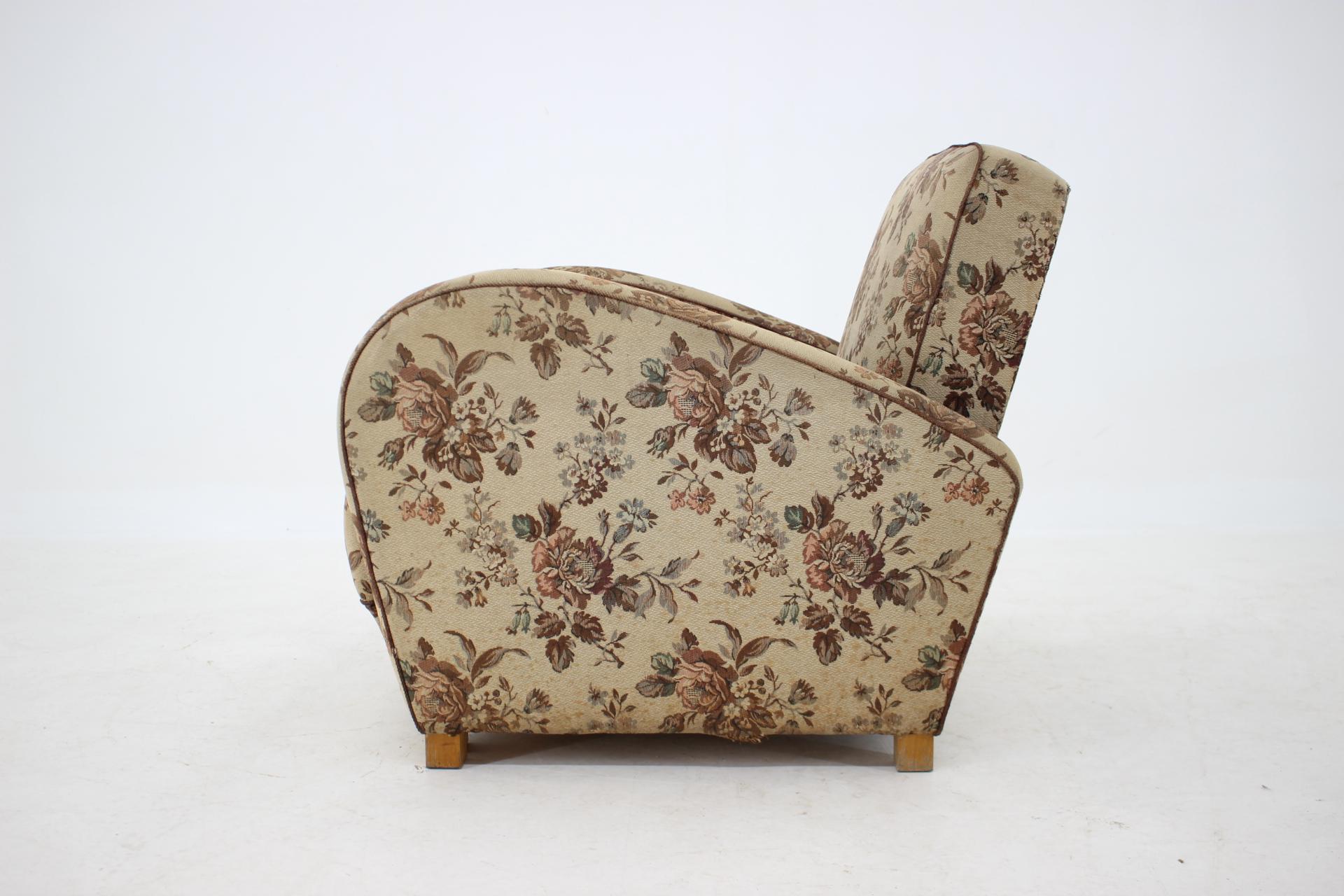 Art Deco 1940s Armchair Convertible into Bed, Czechoslovakia