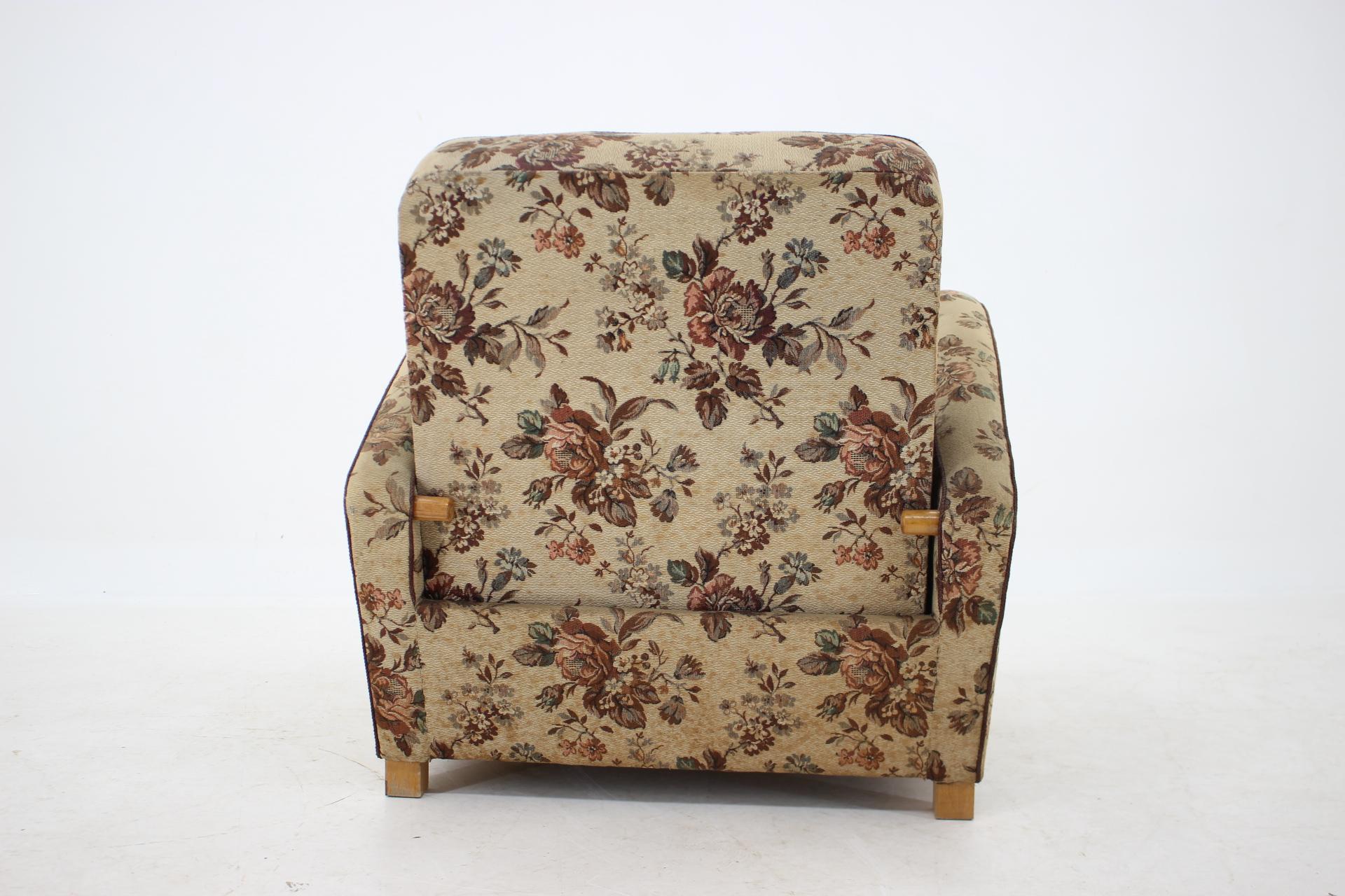 Mid-20th Century 1940s Armchair Convertible into Bed, Czechoslovakia