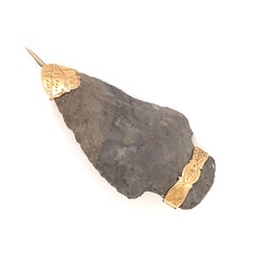 1940s Arrowhead Brooch Pin, 14 Karat Yellow Gold
