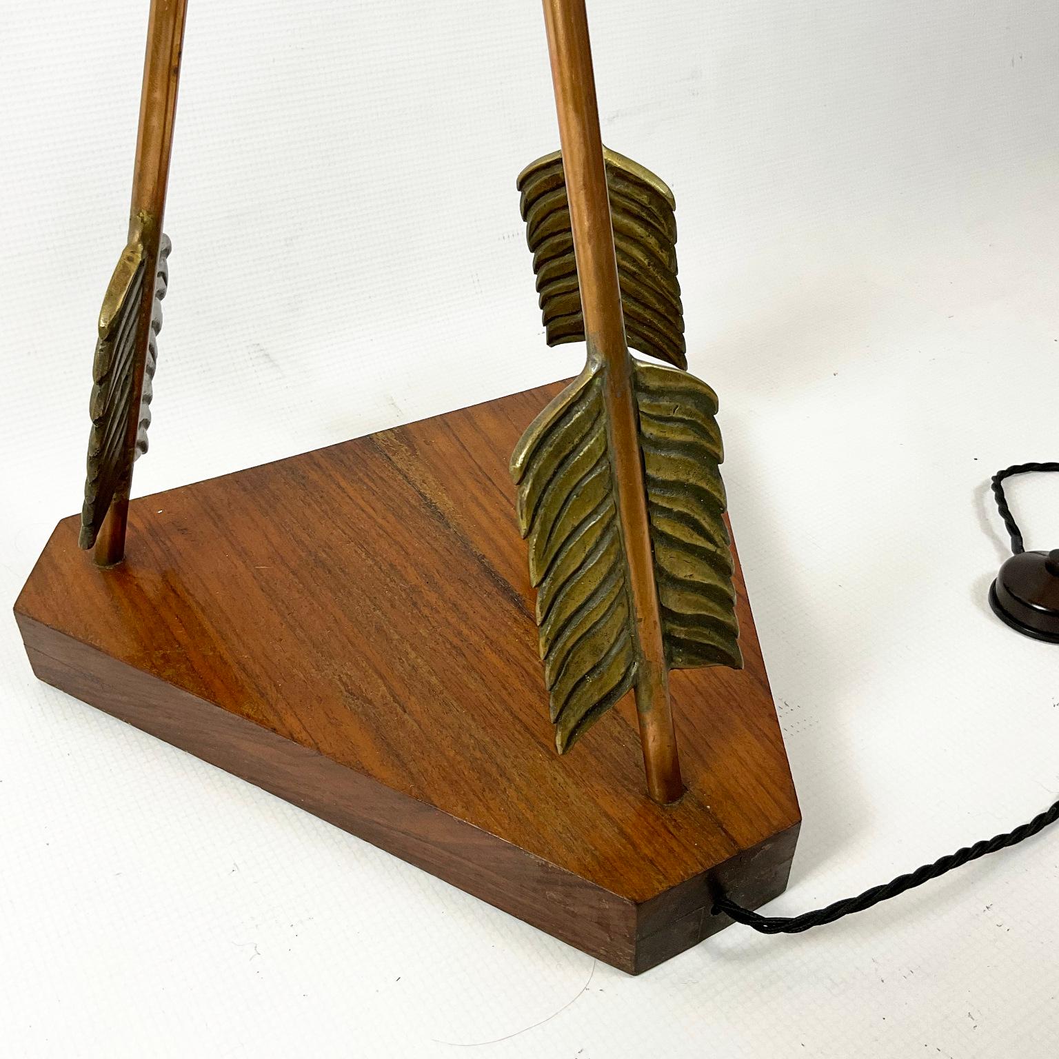 Hand-Crafted 1940s Arrows Floor Lamp Attributed to André Arbus For Sale
