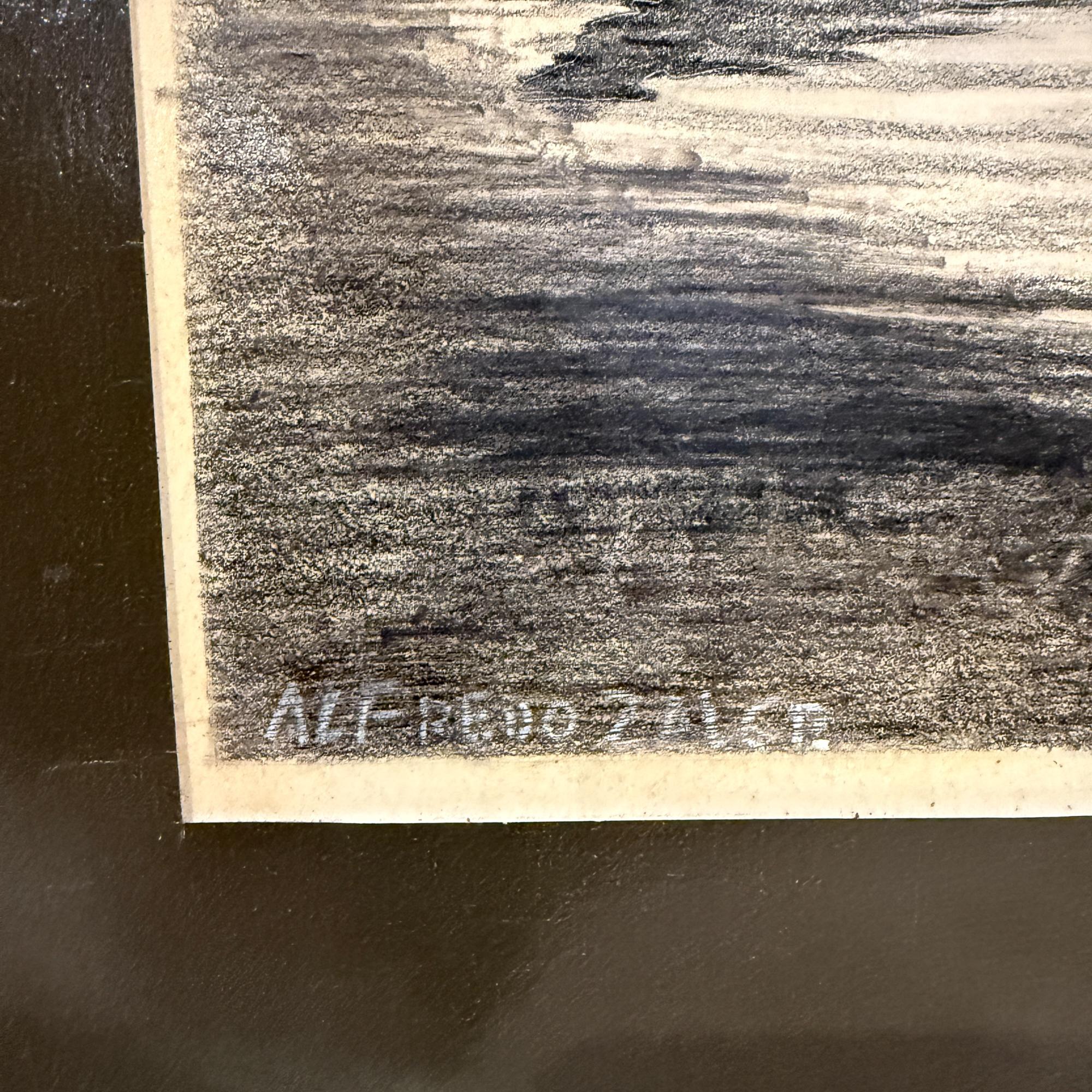 Original-Bleistift auf Papier, Fischer-Kunstwerk von Alfredo Zalce, Mexiko, 1940er Jahre (Mexikanisch) im Angebot