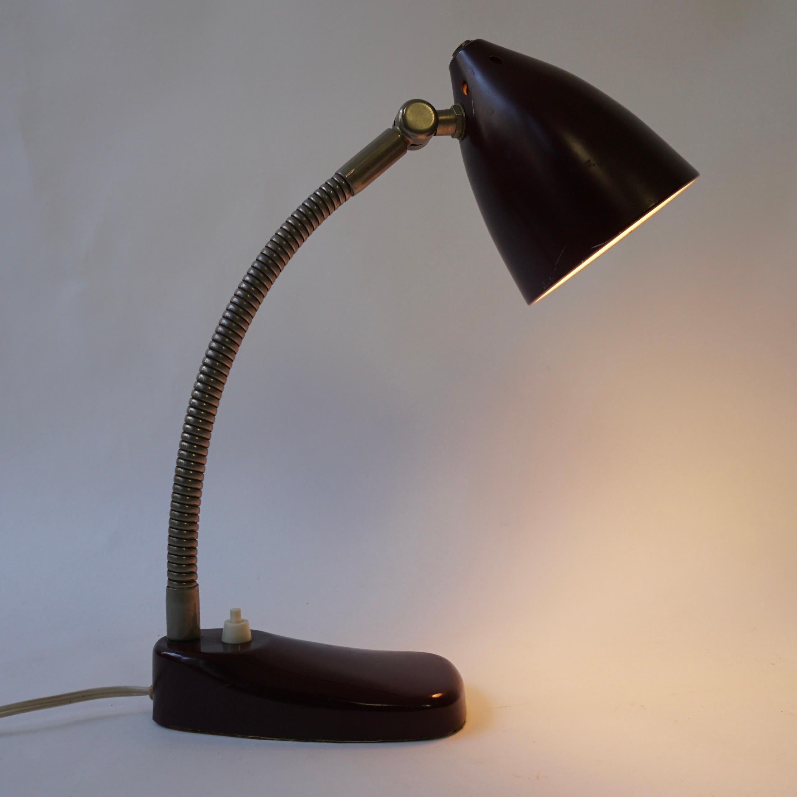 20th Century 1940's Art Deco Adjustable Desk lamp or Reading Lamp For Sale