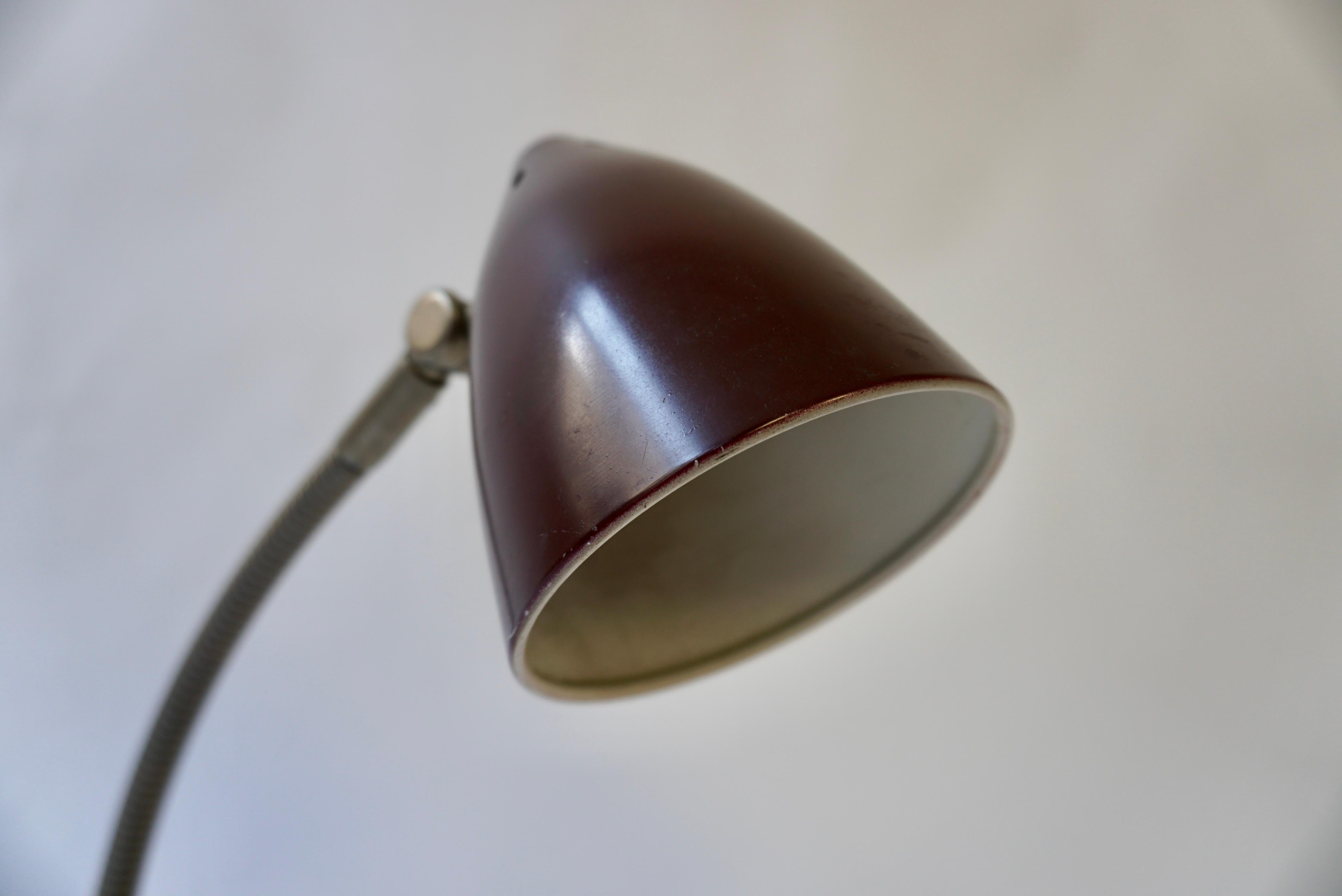 Metal 1940's Art Deco Adjustable Desk lamp or Reading Lamp For Sale