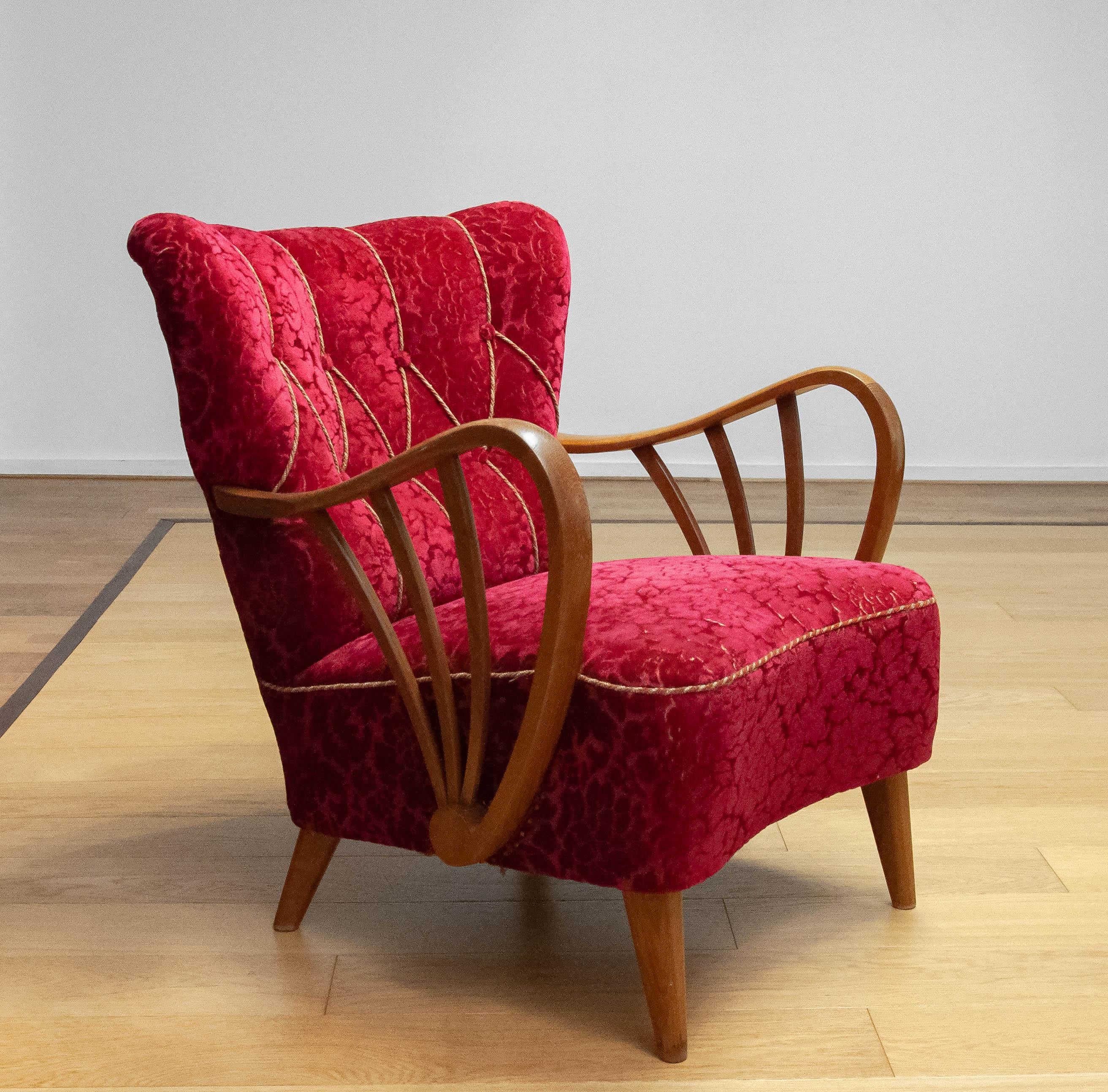 Años 40, Sillón Art Decó de Sternells, Suecia en venta 4