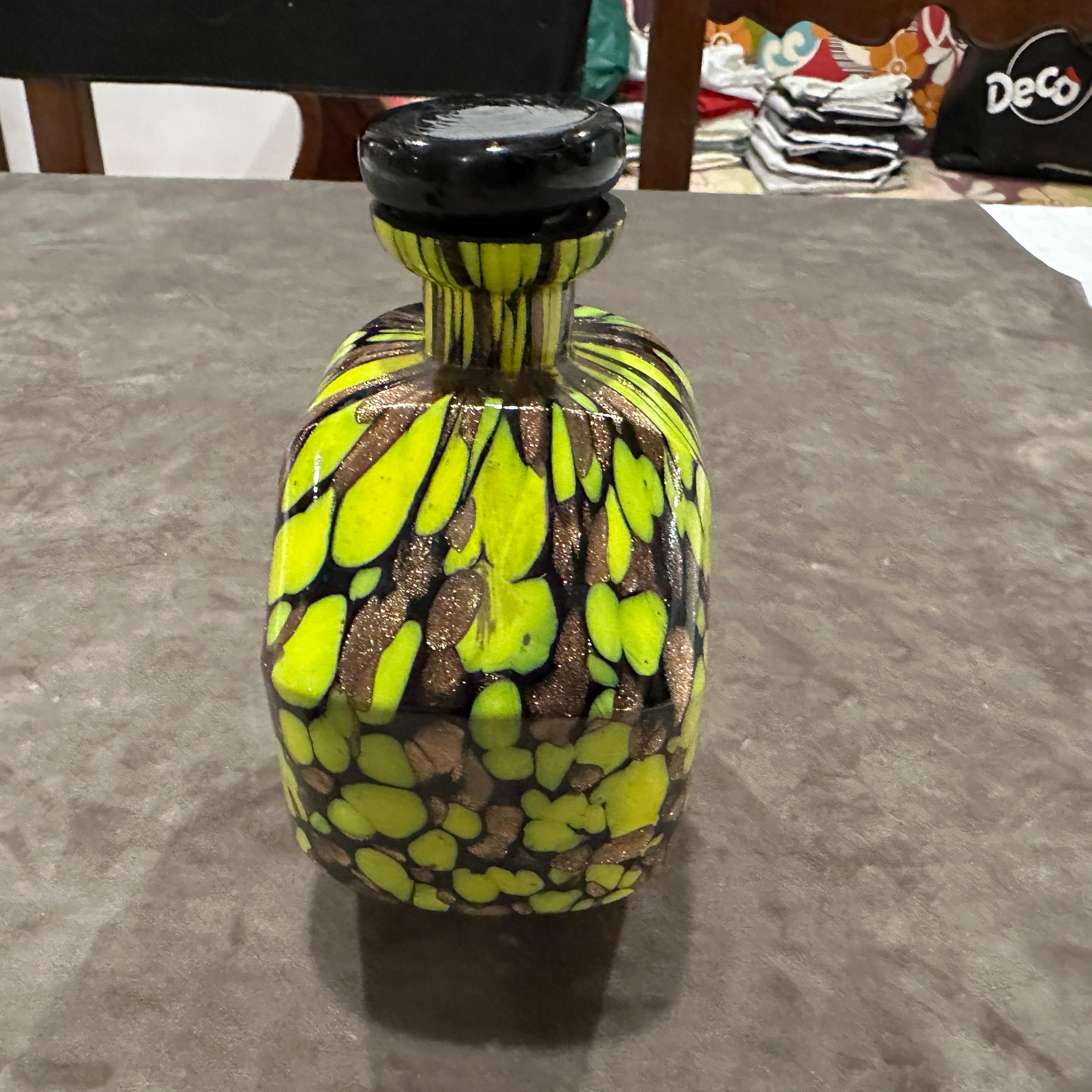 Art déco Service de rosolio en verre Murano Aventurine Art Déco 1940s en vente