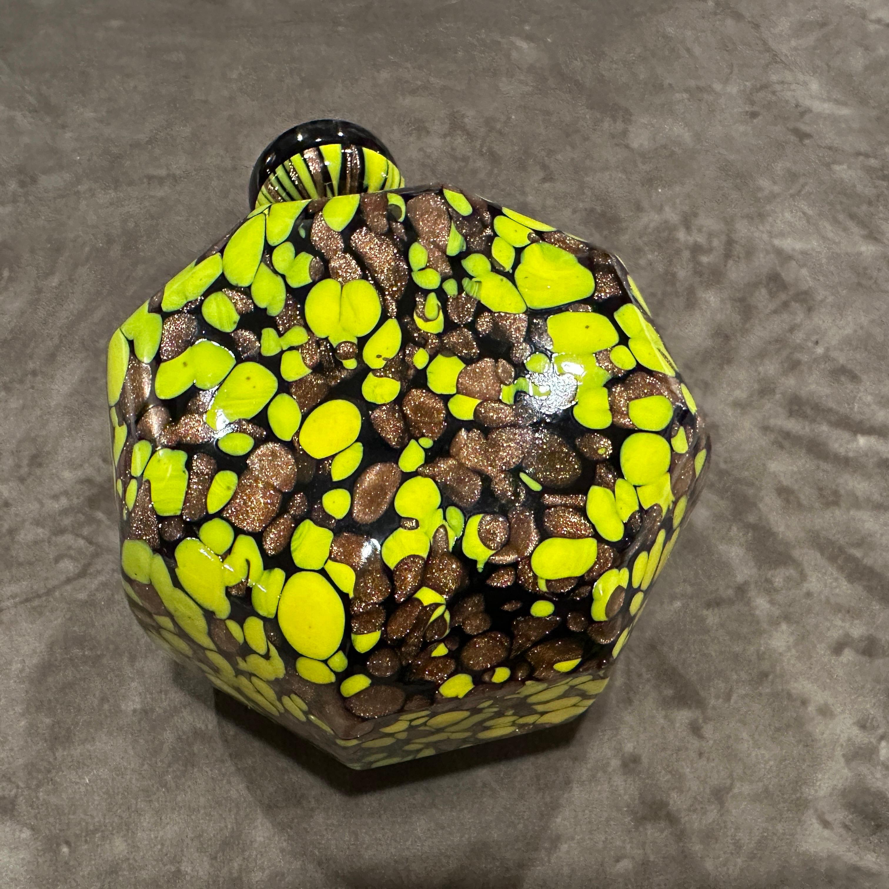 Fait main Service de rosolio en verre Murano Aventurine Art Déco 1940s en vente