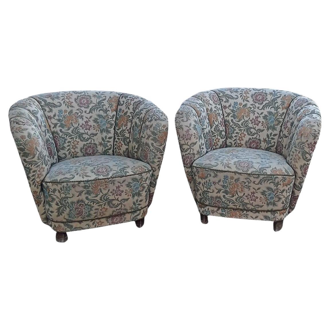 1940s Art Deco Banana Club or Lounge Chairs