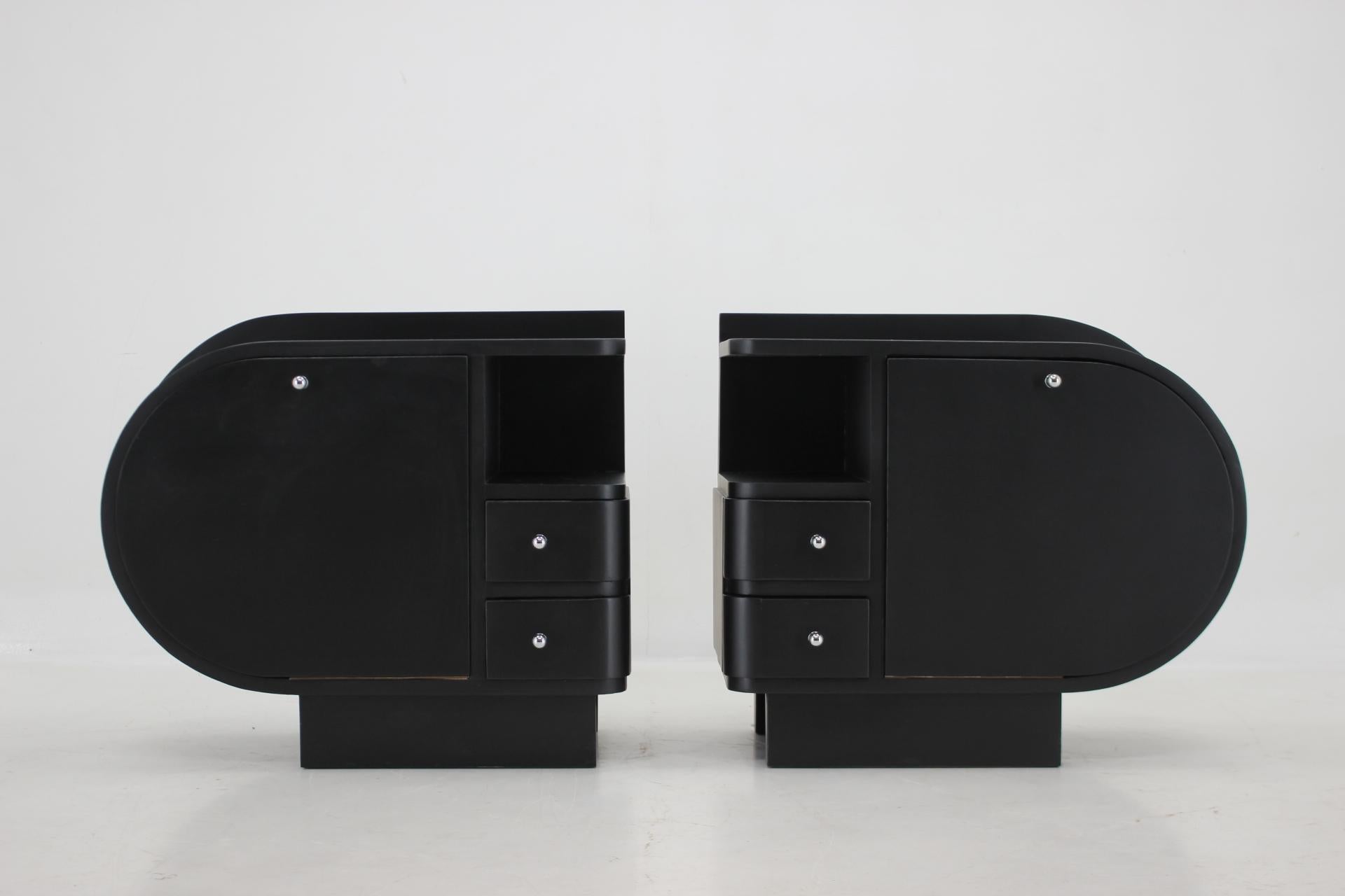 1940s Art Deco Bedside Tables, Czechoslovakia In Good Condition In Praha, CZ
