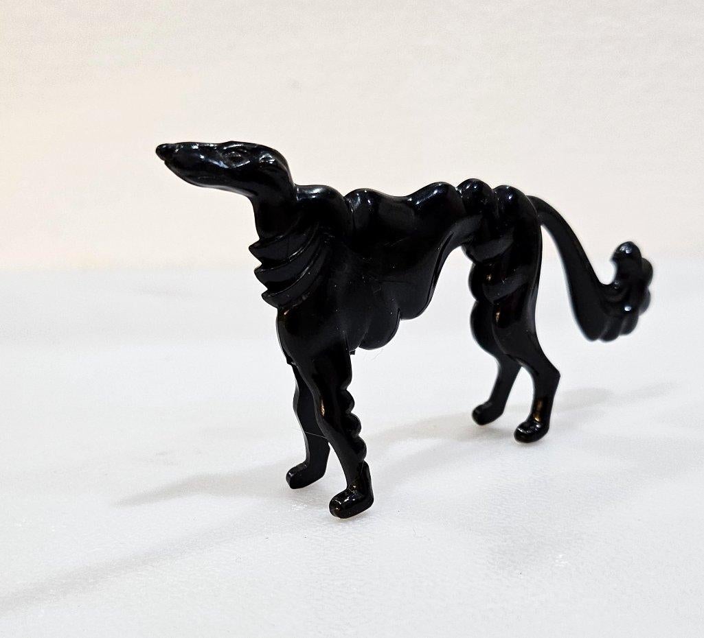 Figurine de loup russe Borzoi des années 1940 Art Nouveau, Don Manning, marqué USA en vente 2