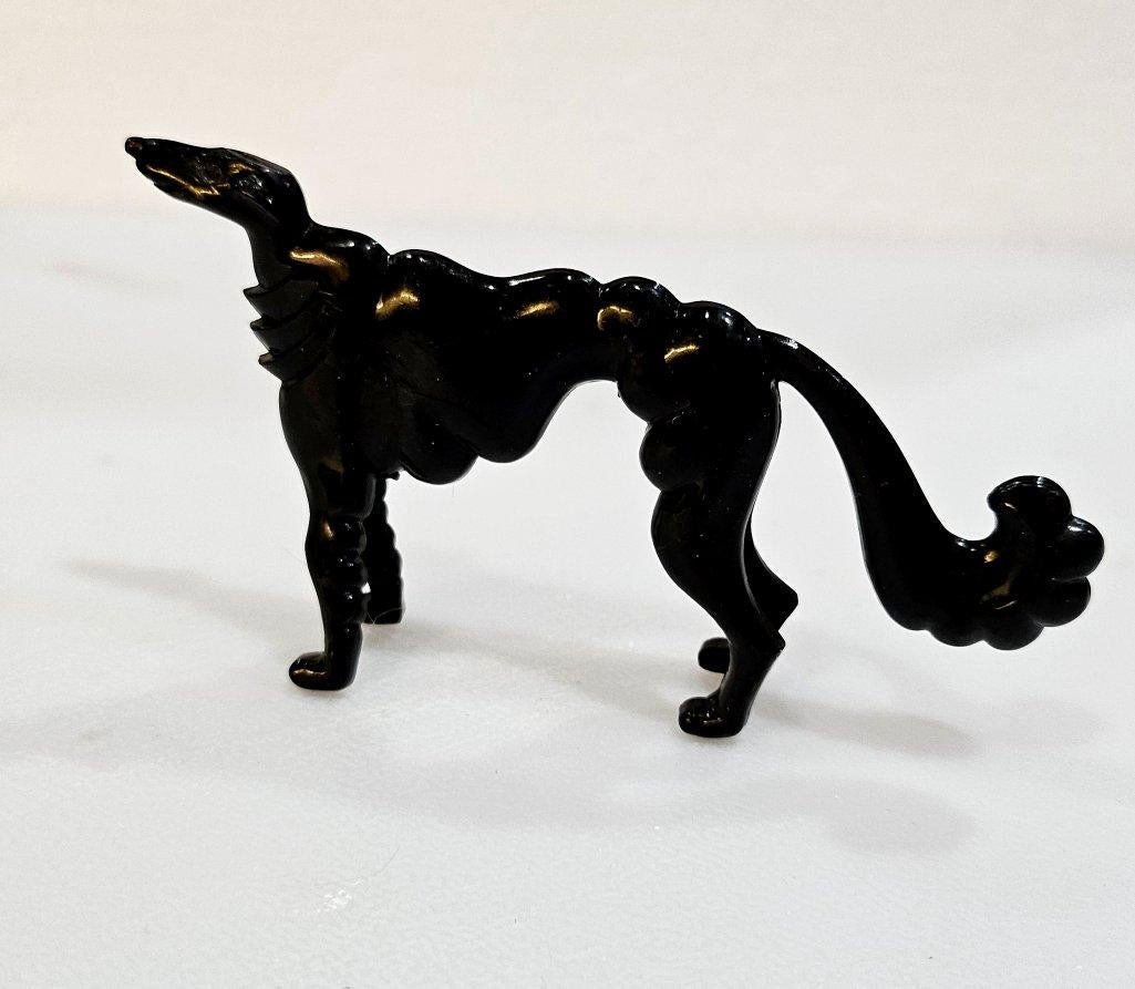 Inconnu Figurine de loup russe Borzoi des années 1940 Art Nouveau, Don Manning, marqué USA en vente