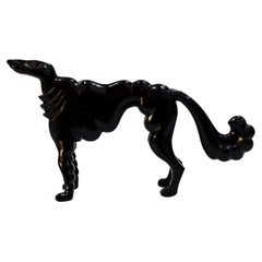 1940s Art Nouveau Borzoi / Russian Wolfhound Figurine, Don Manning, marcado USA